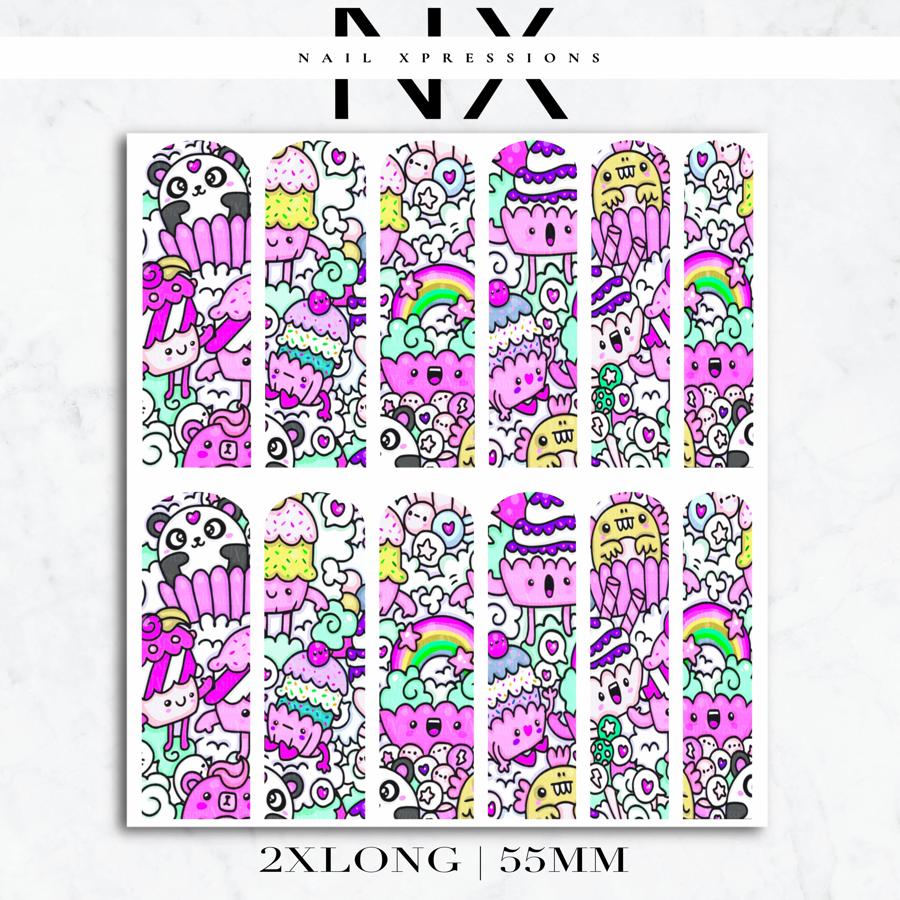 Cute Kawaii Nail Decals | Nail Art Water Transfer | Nail Wraps