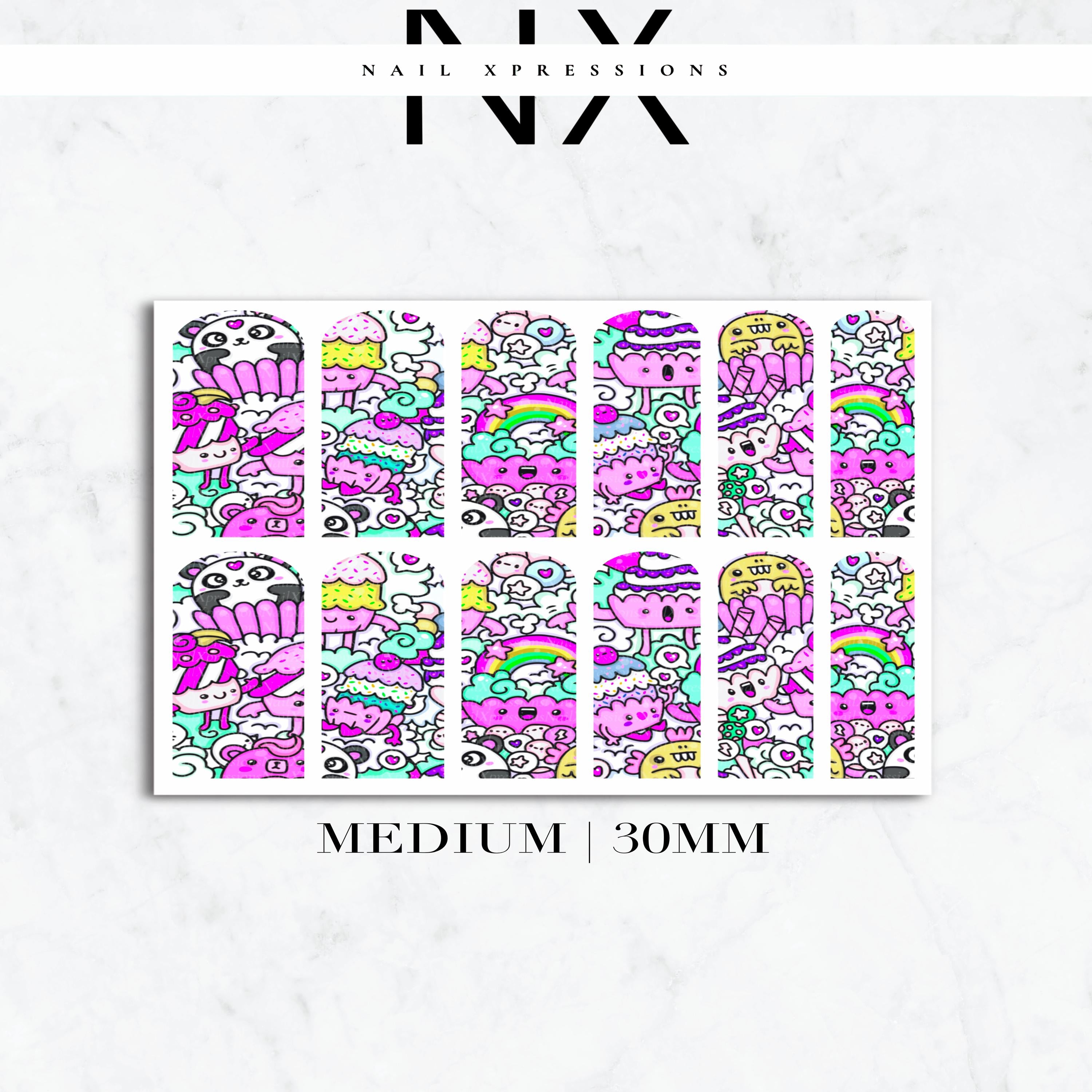 Cute Kawaii Nail Decals | Nail Art Water Transfer | Nail Wraps