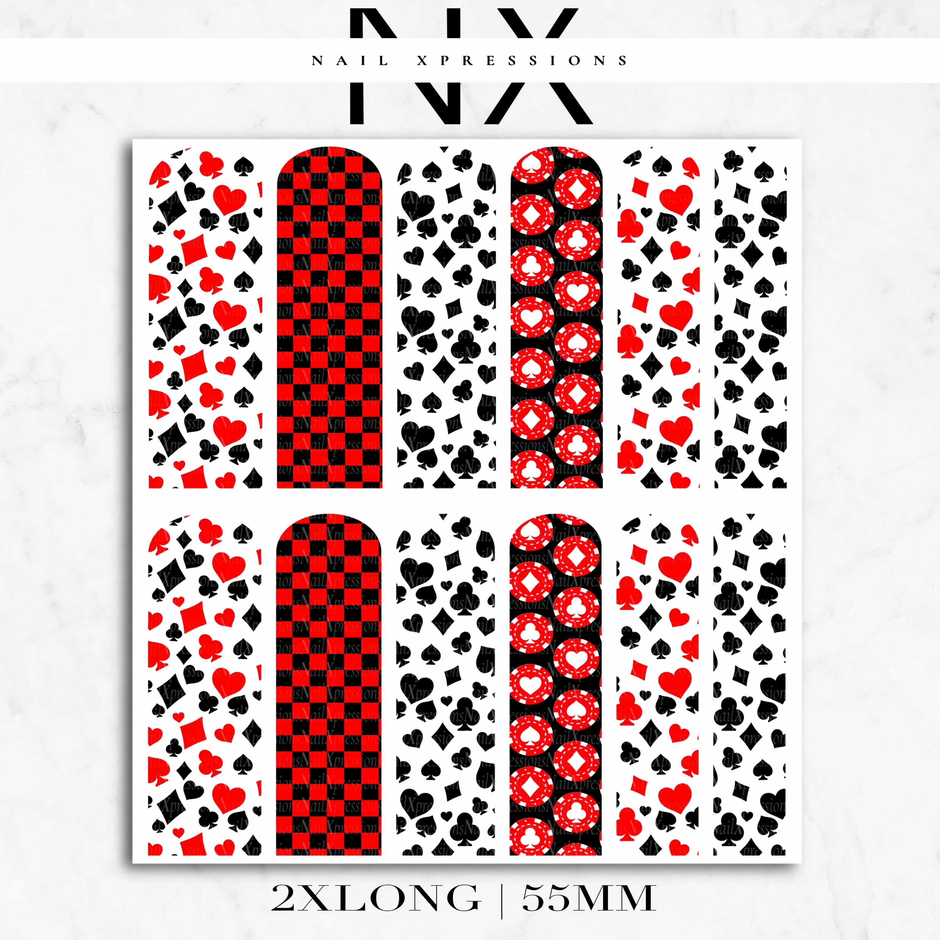 Poker Face Nail Decals | Nail Art Water Transfer | Nail Wraps