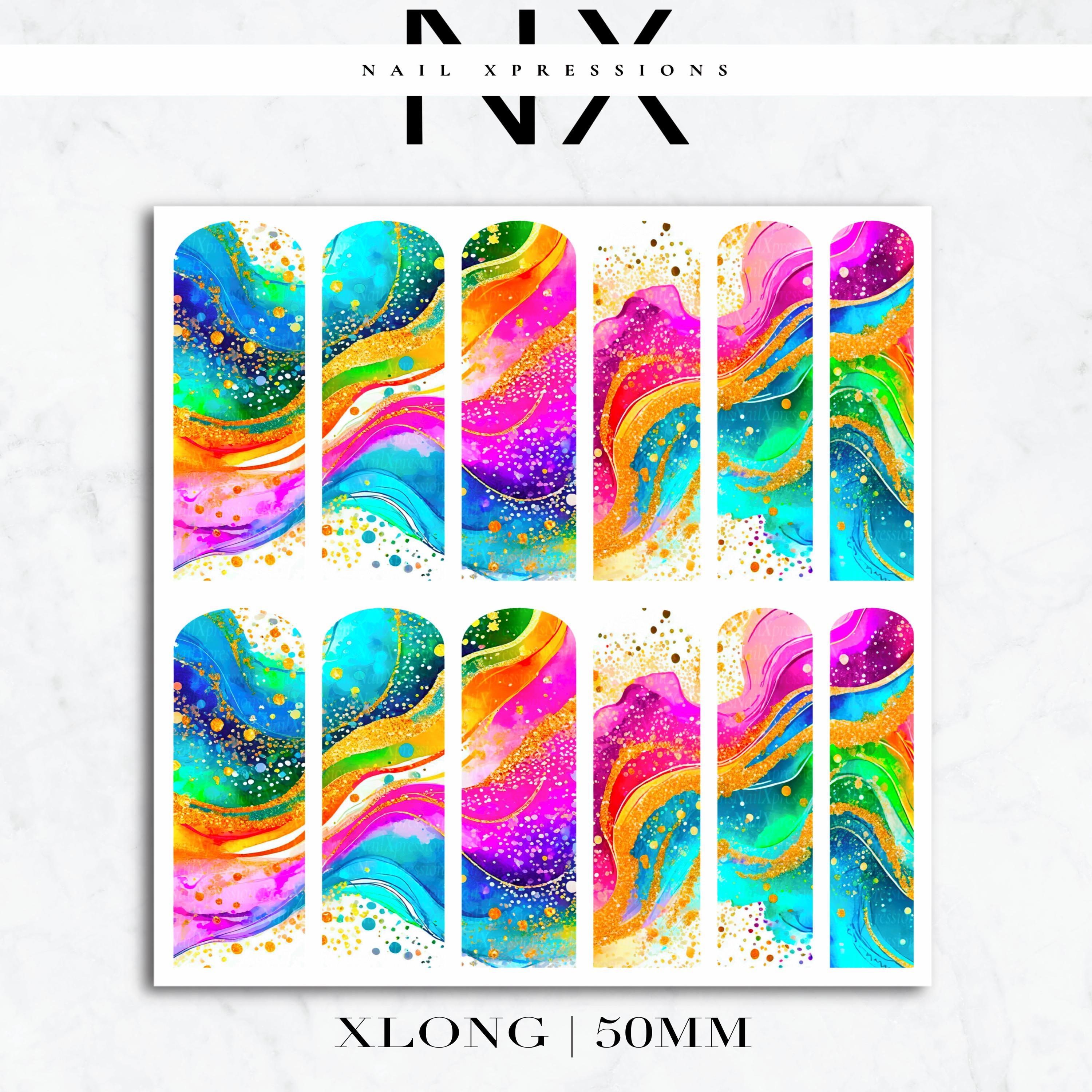 Watercolor Nail Decals | Nail Art Water Transfer | Nail Wraps