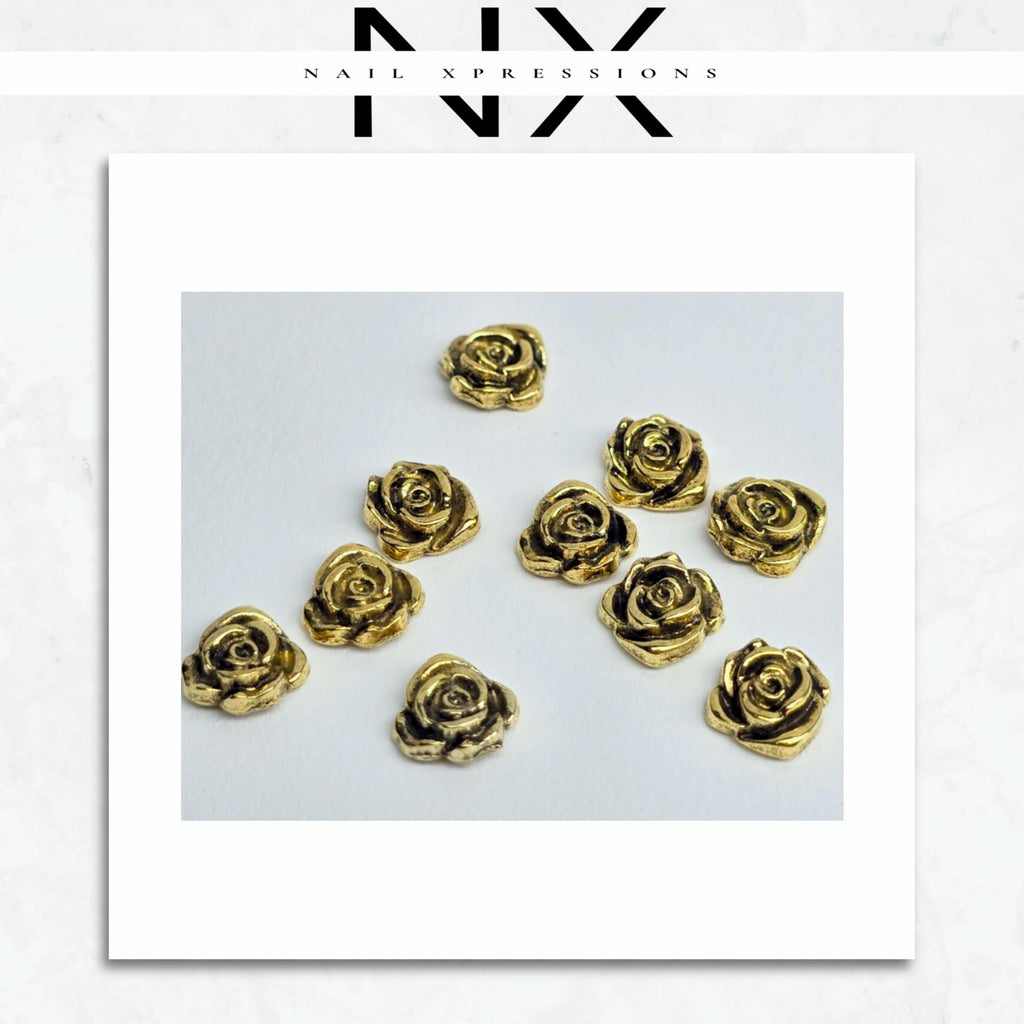 Gold Vintage Rose Nail Charm | Nail Art Charms | Nail Accents