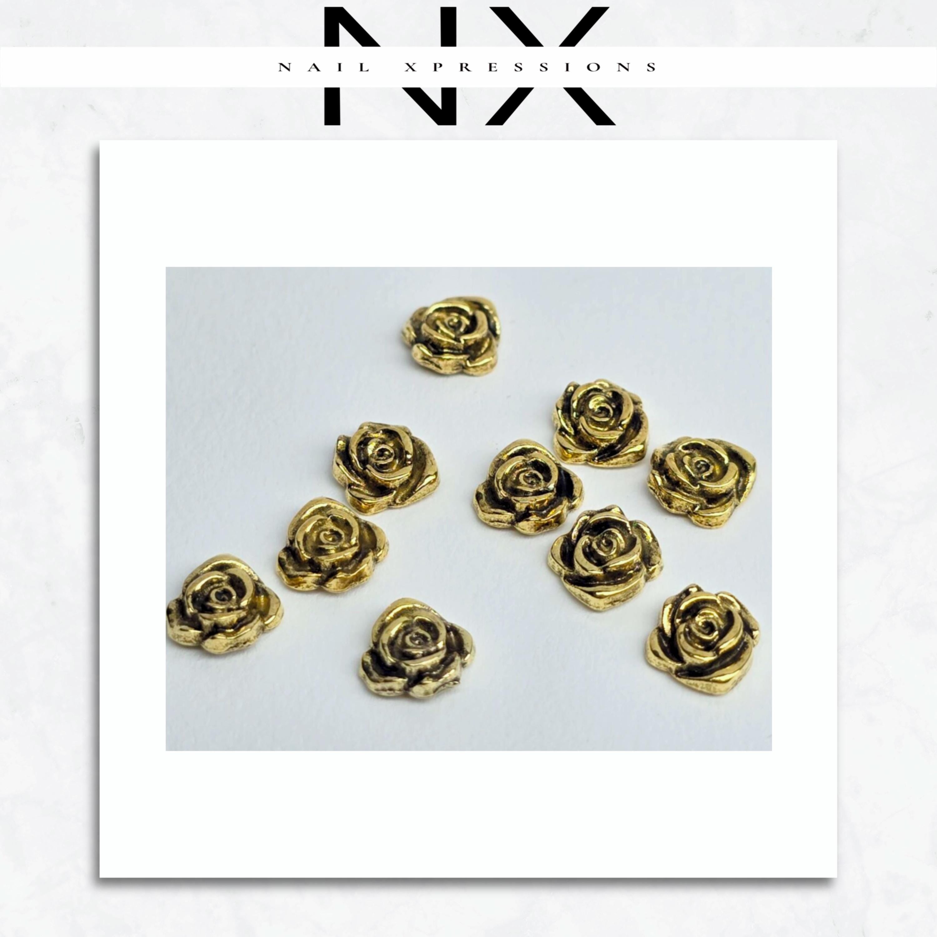 Gold Vintage Rose Nail Charm | Nail Art Charms | Nail Accents