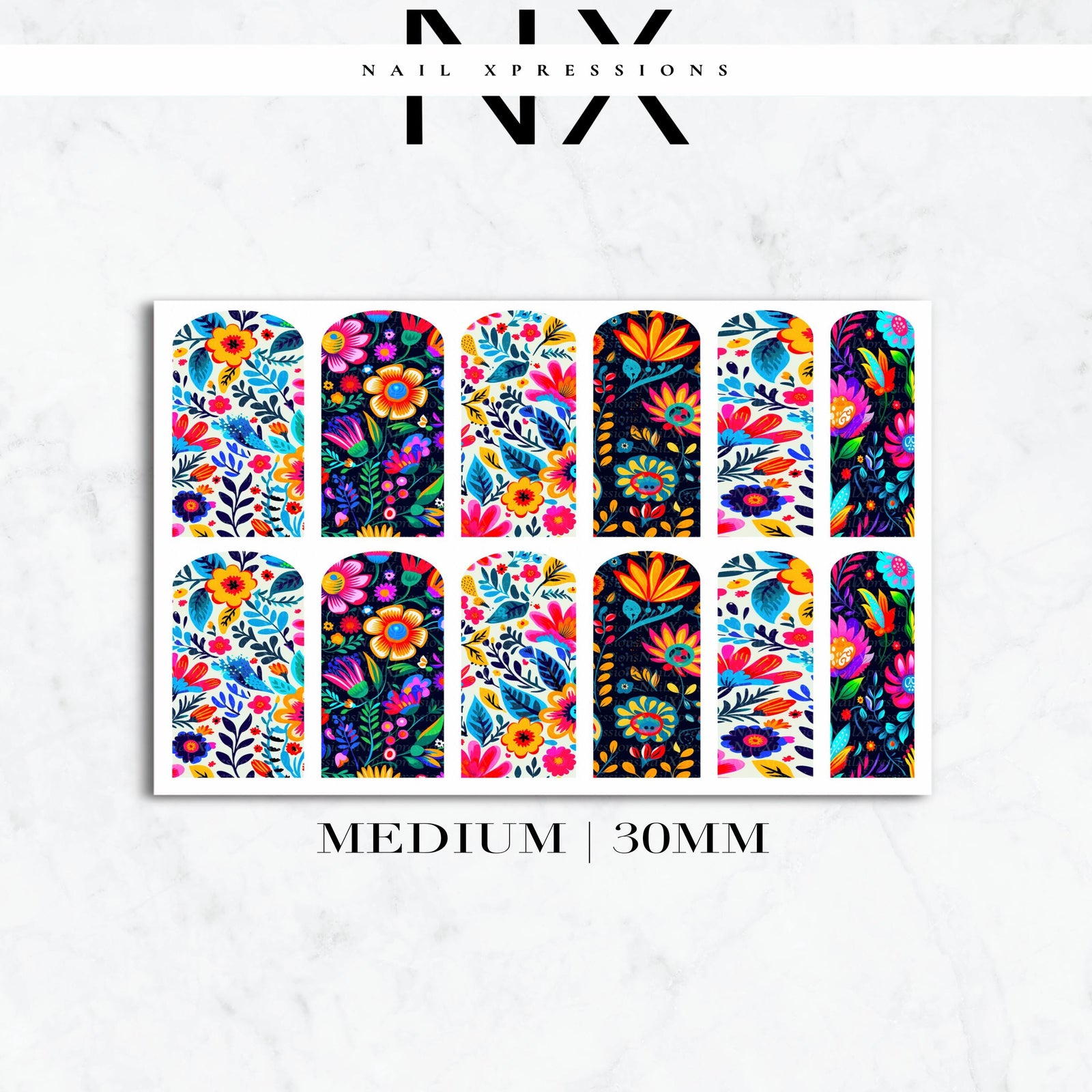 Cinco De Mayo Floral Nail Decals | Nail Art Water Transfer | Nail Wraps
