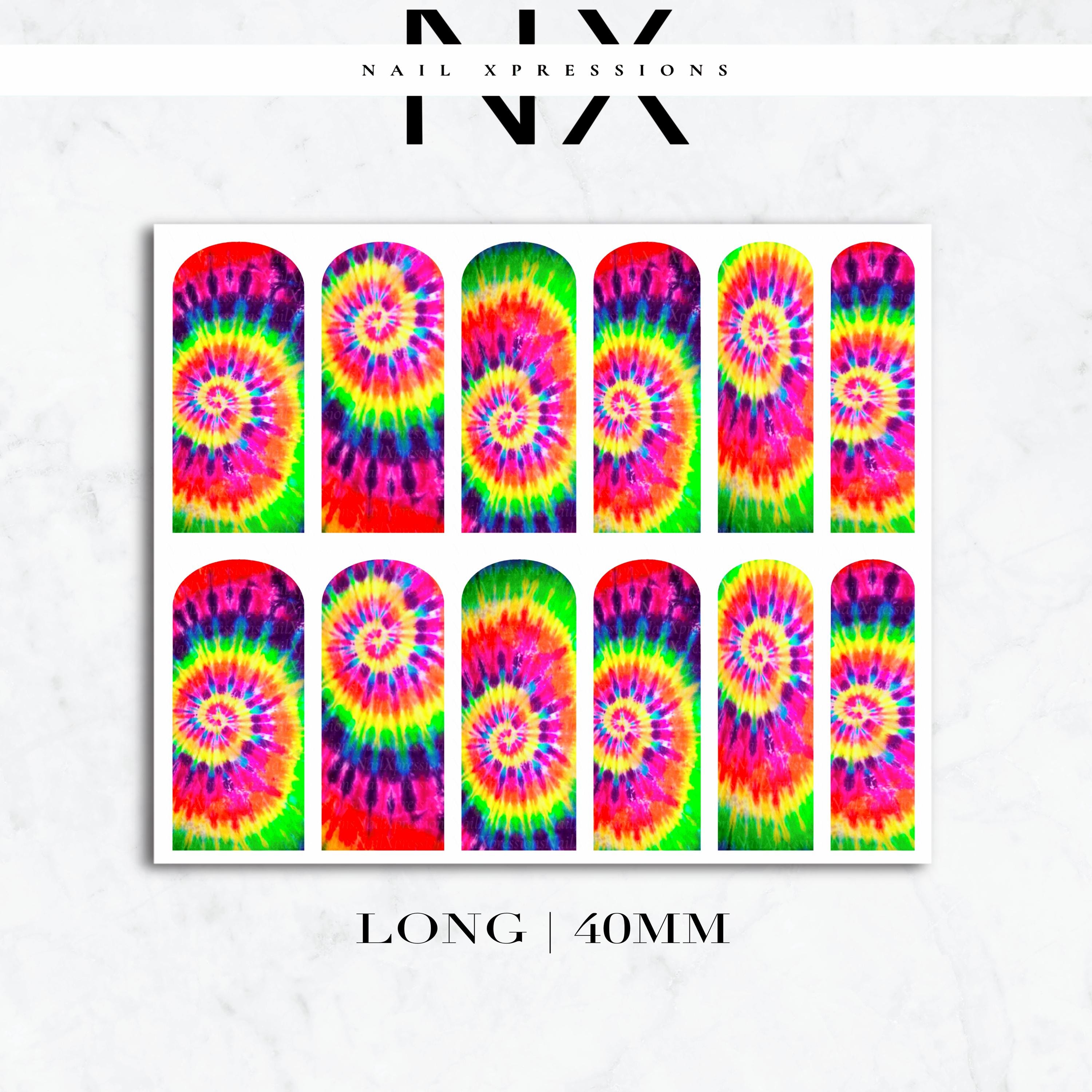 Tye Dye Nail Decals | Nail Art Water Transfer | Nail Wraps