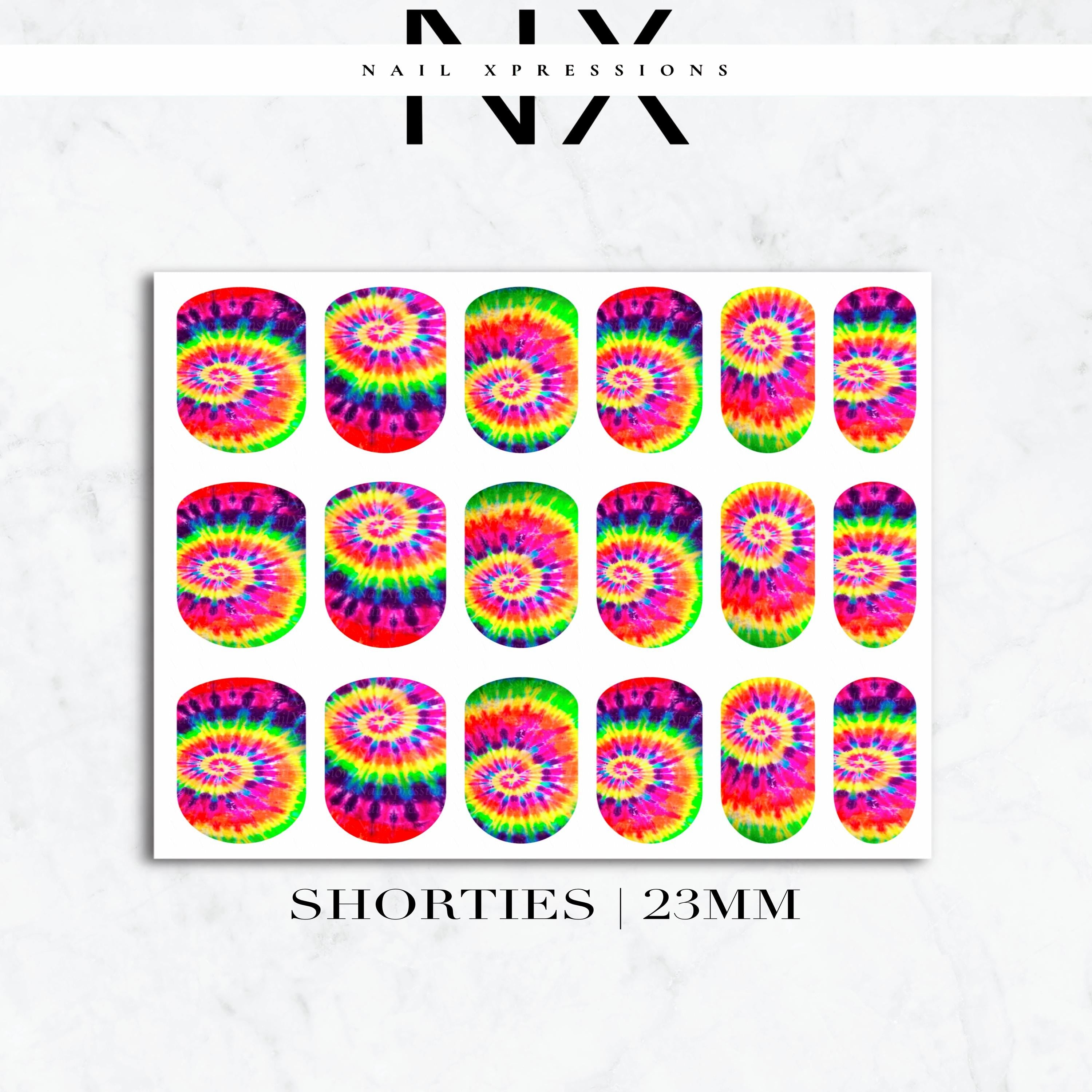 Tye Dye Nail Decals | Nail Art Water Transfer | Nail Wraps