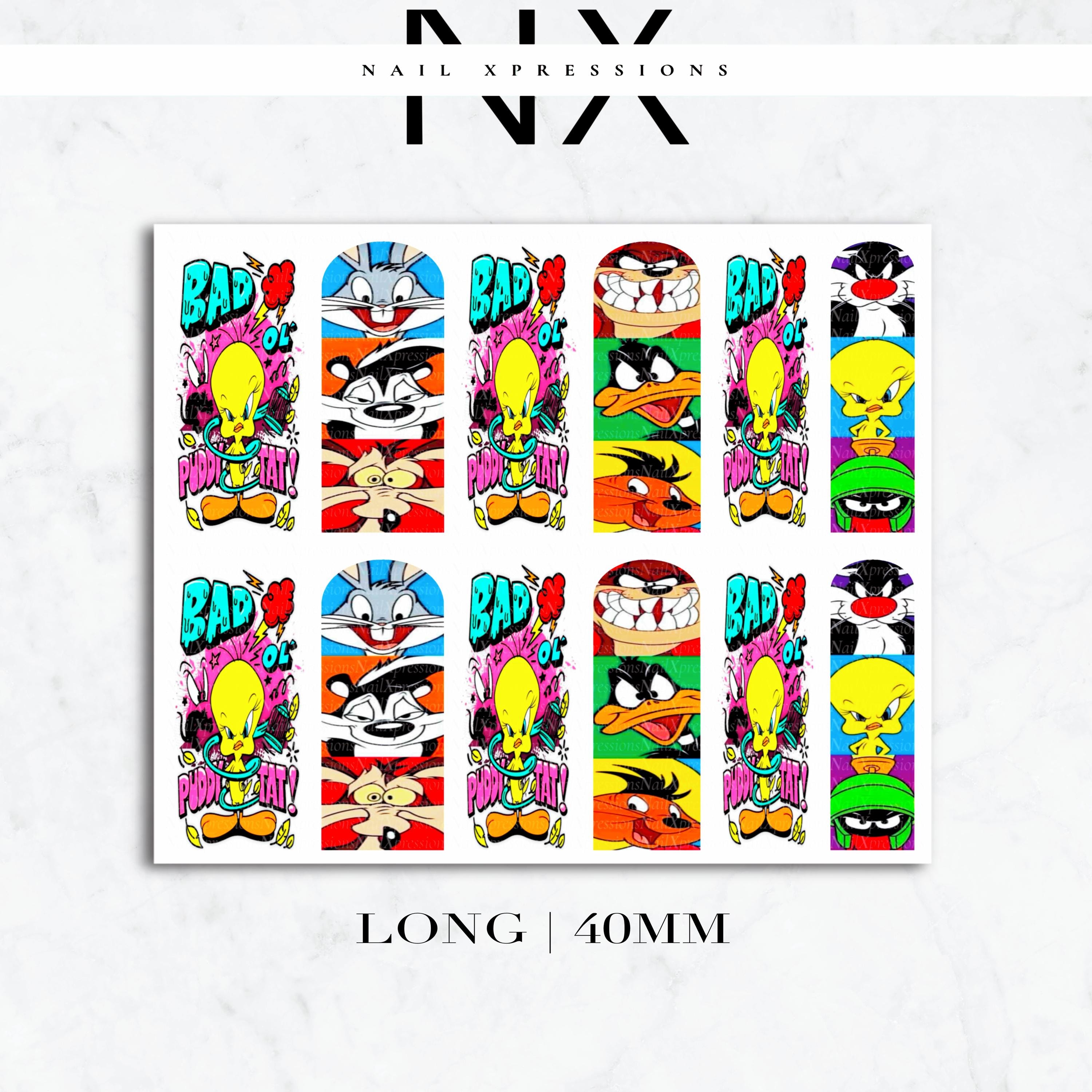 90's Cartoon Nail Decals | Nail Art Water Transfer | Nail Wraps