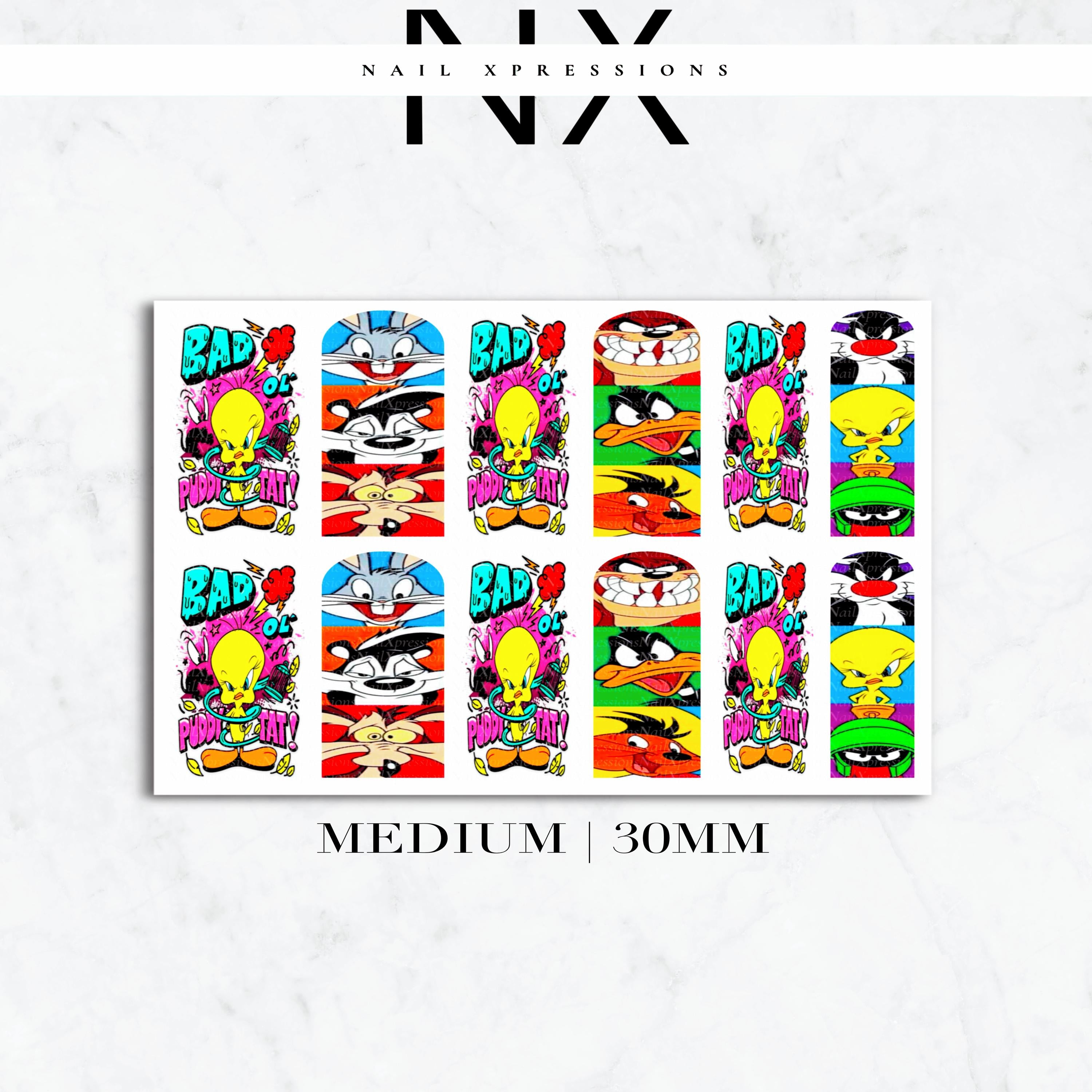 90's Cartoon Nail Decals | Nail Art Water Transfer | Nail Wraps