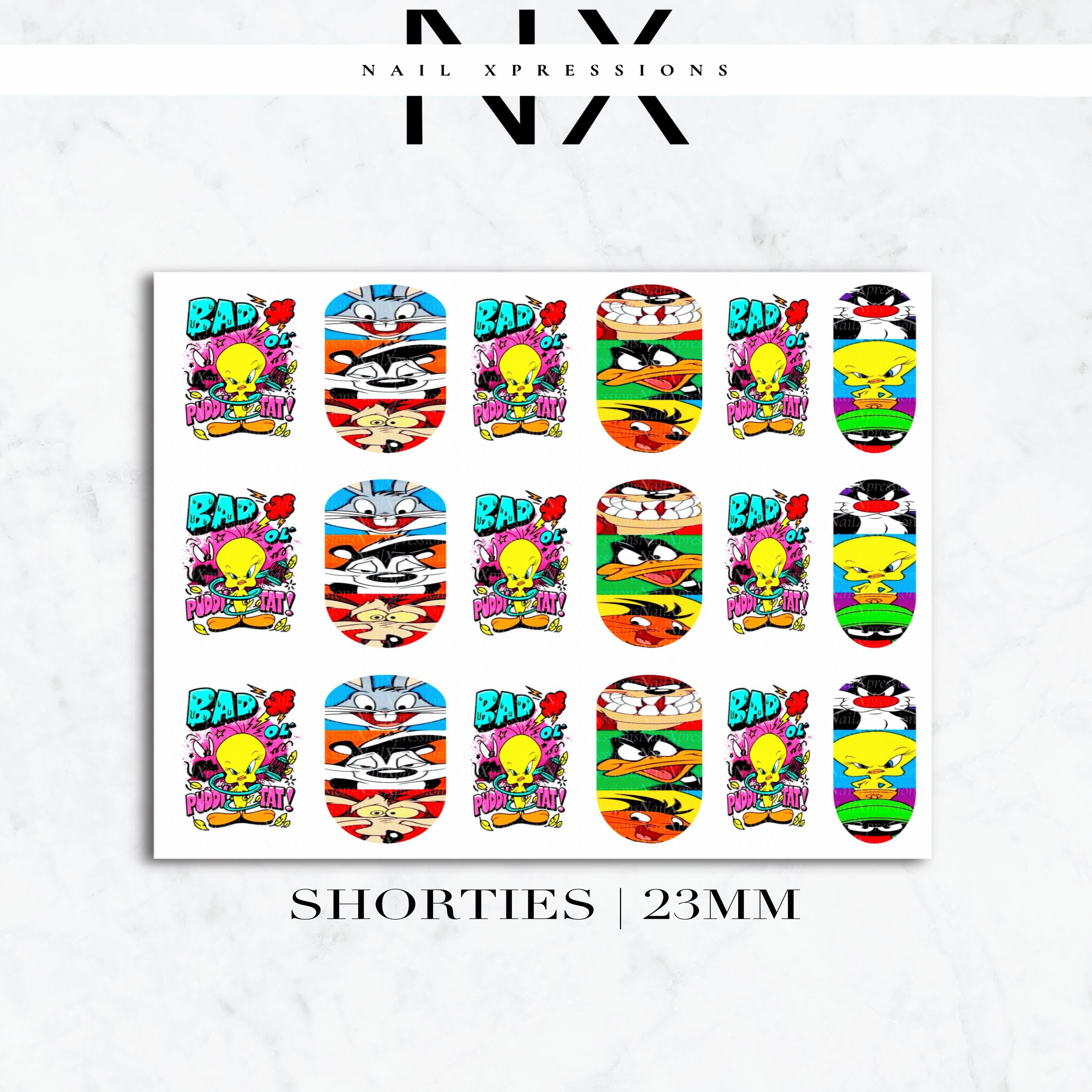 90's Cartoon Nail Decals | Nail Art Water Transfer | Nail Wraps