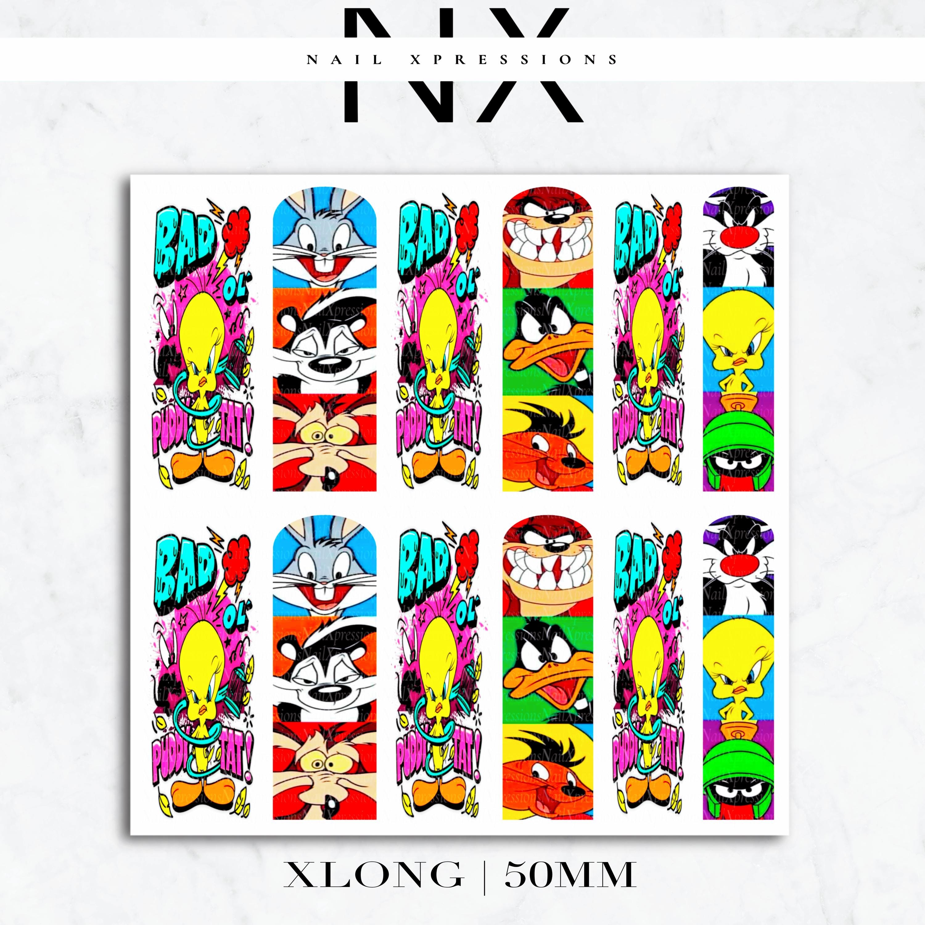 90's Cartoon Nail Decals | Nail Art Water Transfer | Nail Wraps