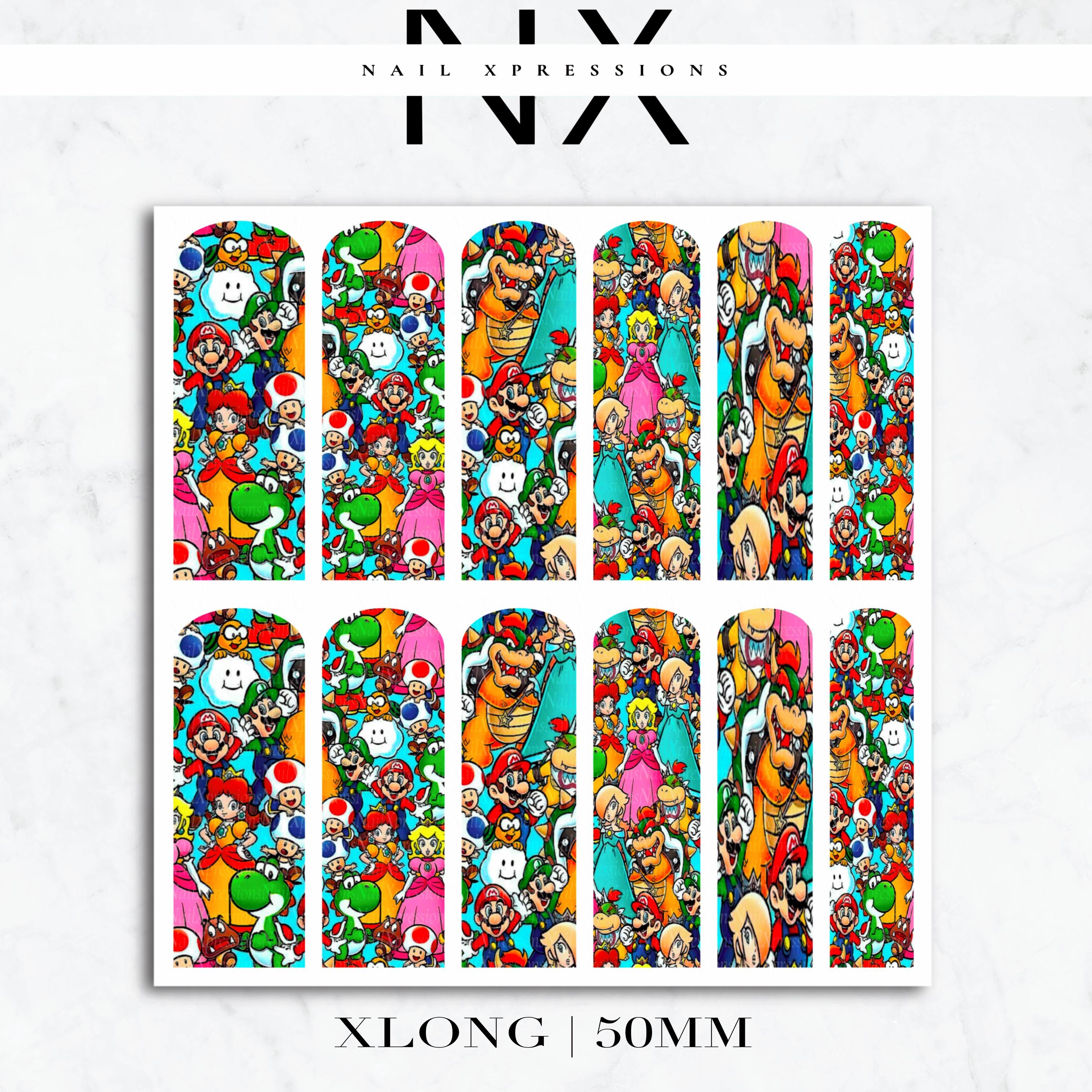 90's Gamer Nail Decals | Nail Art Water Transfer | Nail Wraps