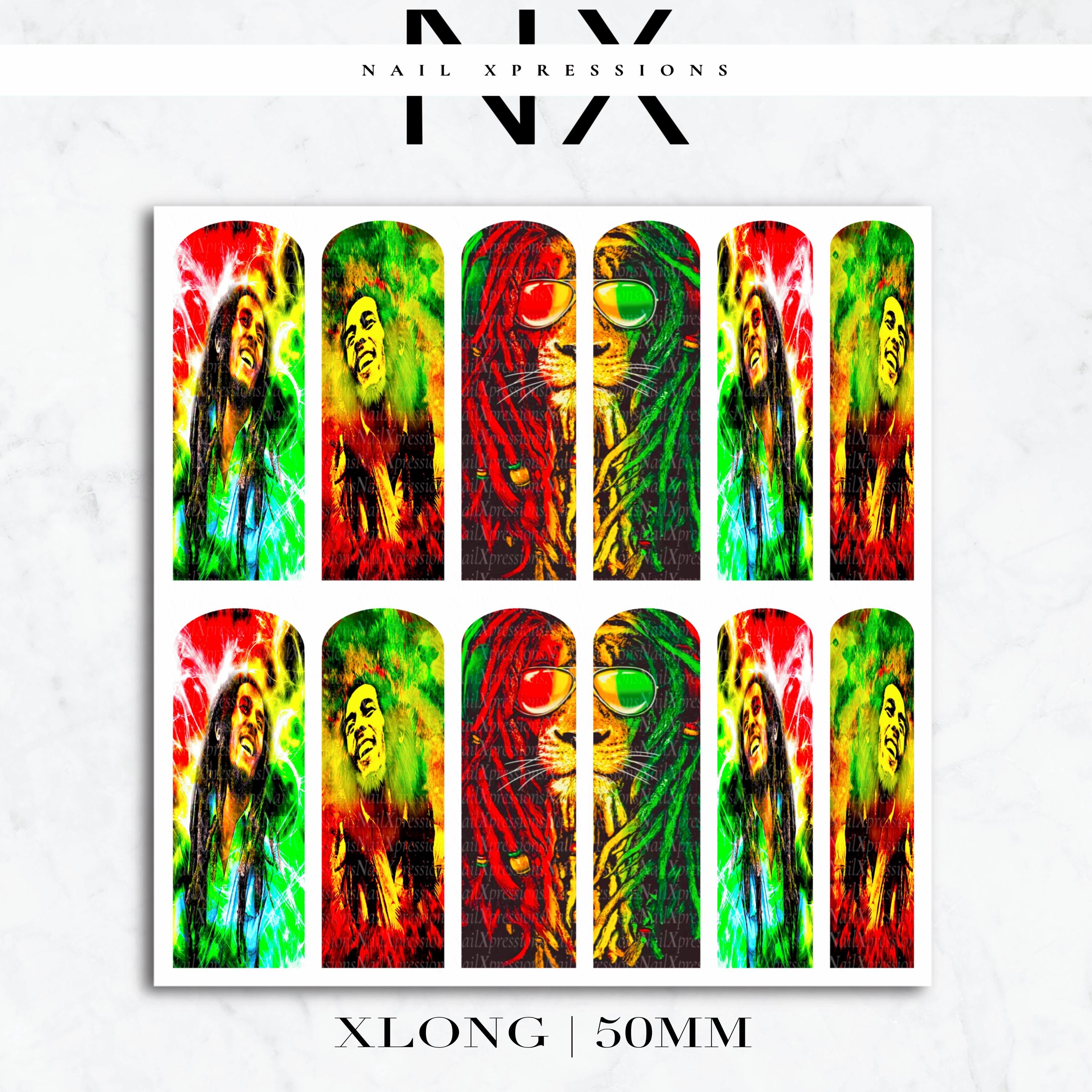 Rasta Vibe Nail Decals | Nail Art Water Transfer | Nail Wraps