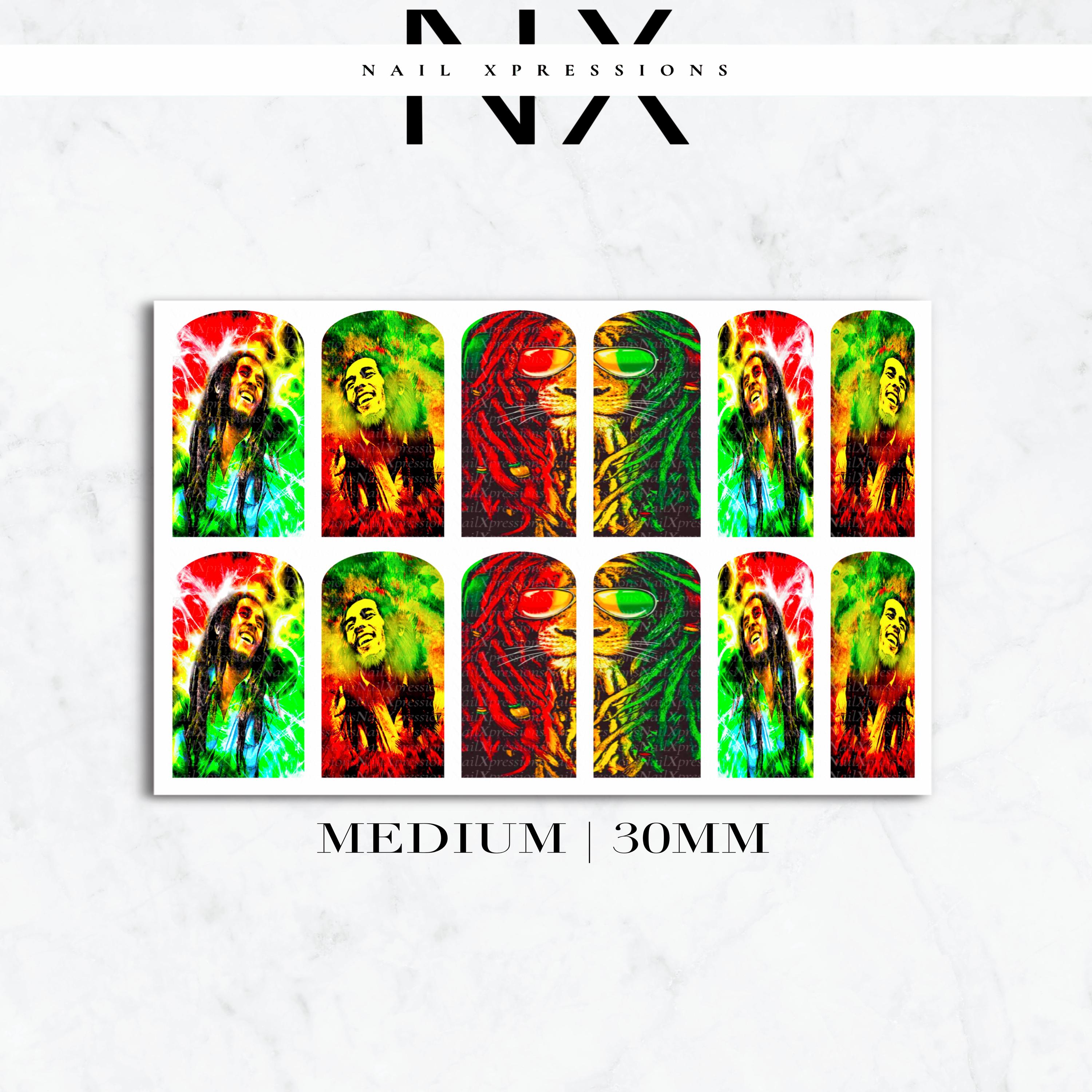 Rasta Vibe Nail Decals | Nail Art Water Transfer | Nail Wraps