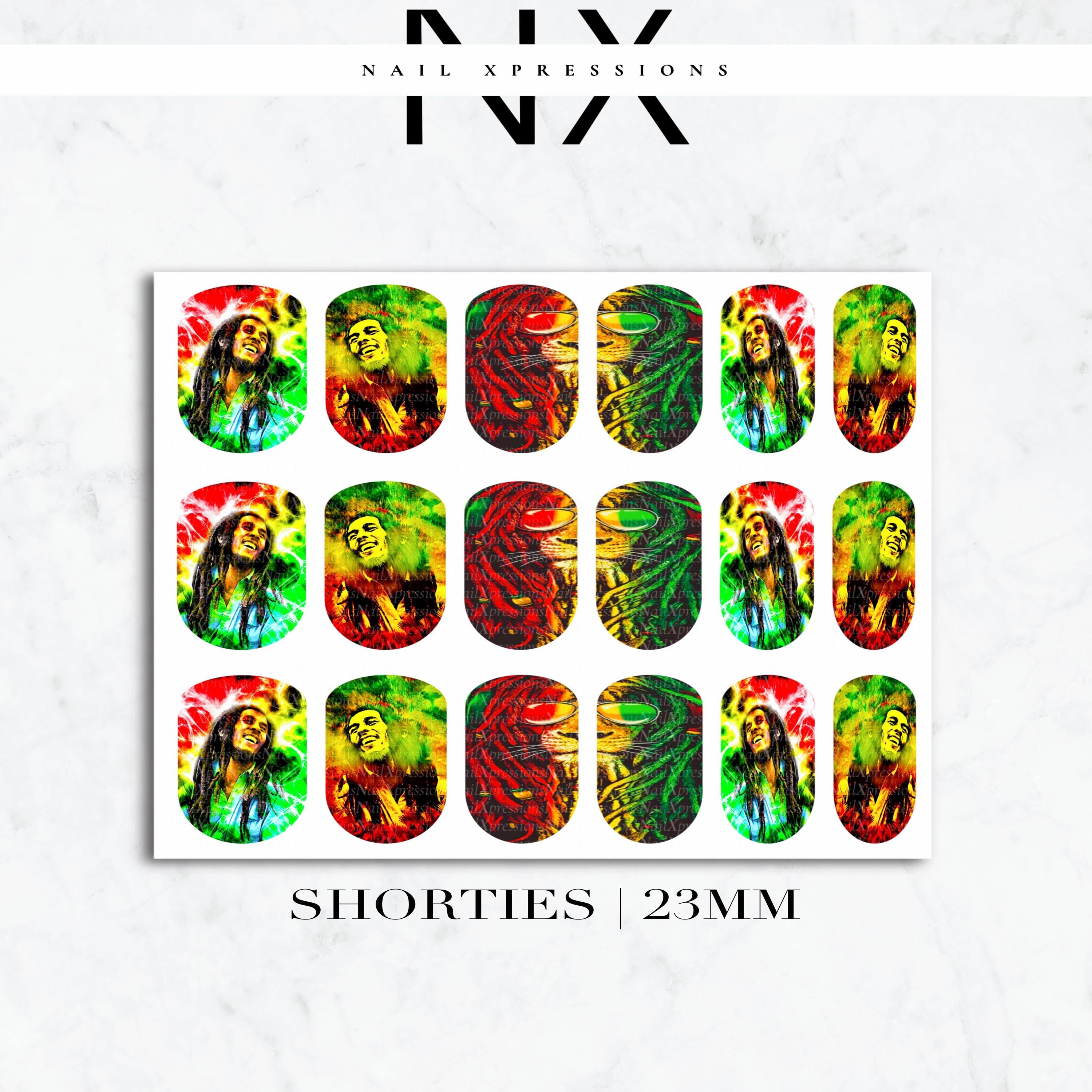 Rasta Vibe Nail Decals | Nail Art Water Transfer | Nail Wraps