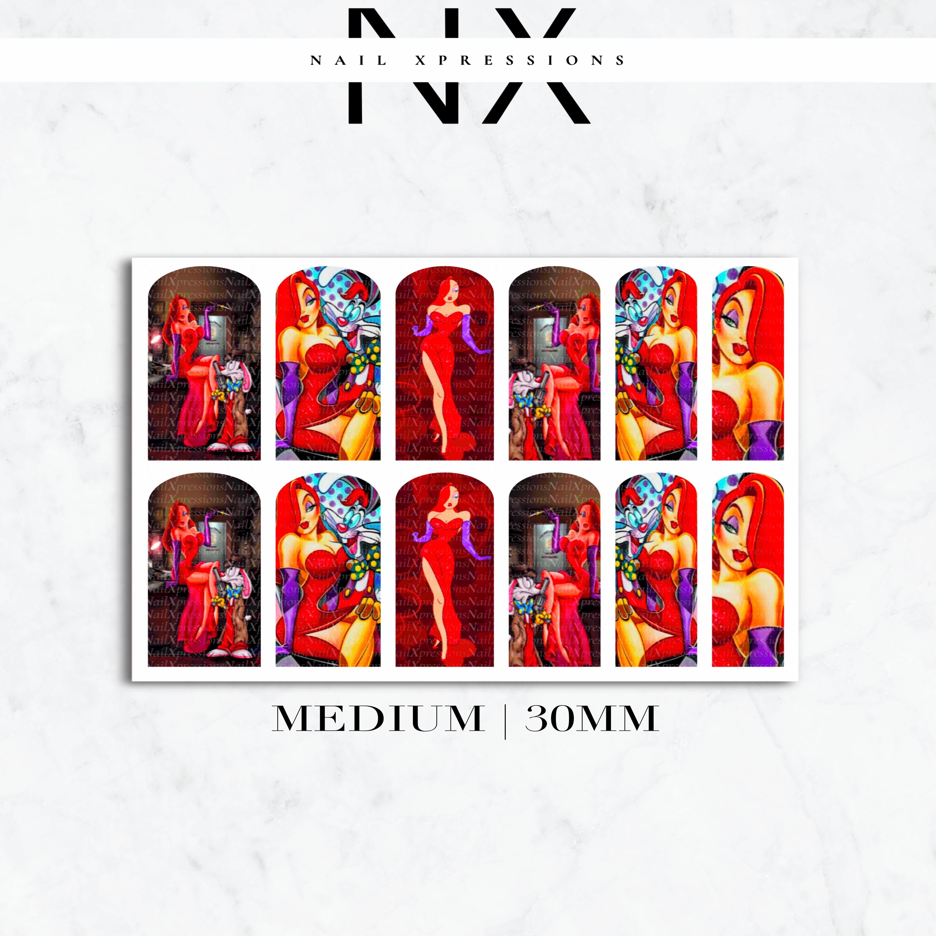 Jessica Rabbit Nail Decals | Nail Art Water Transfer | Nail Wraps