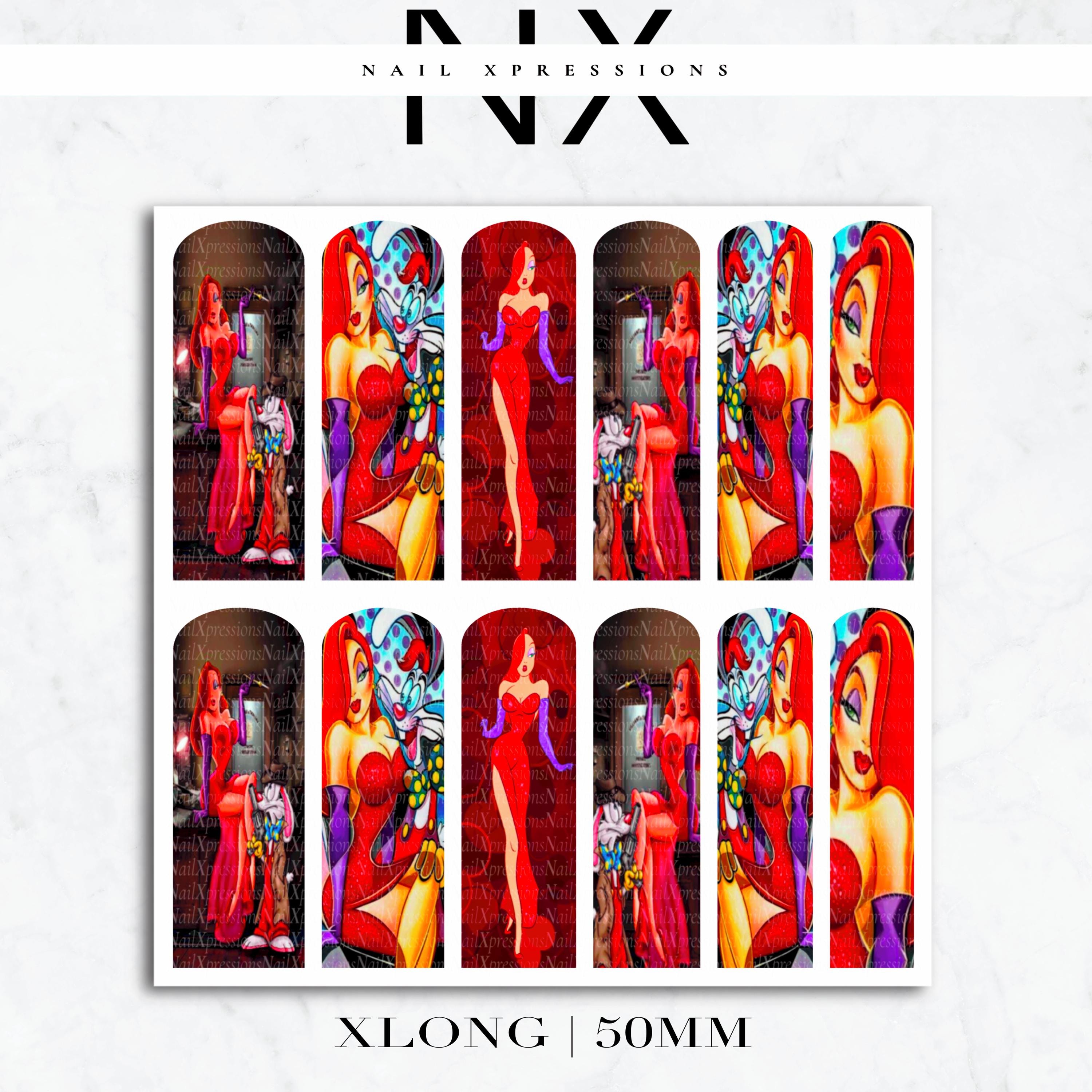 Jessica Rabbit Nail Decals | Nail Art Water Transfer | Nail Wraps