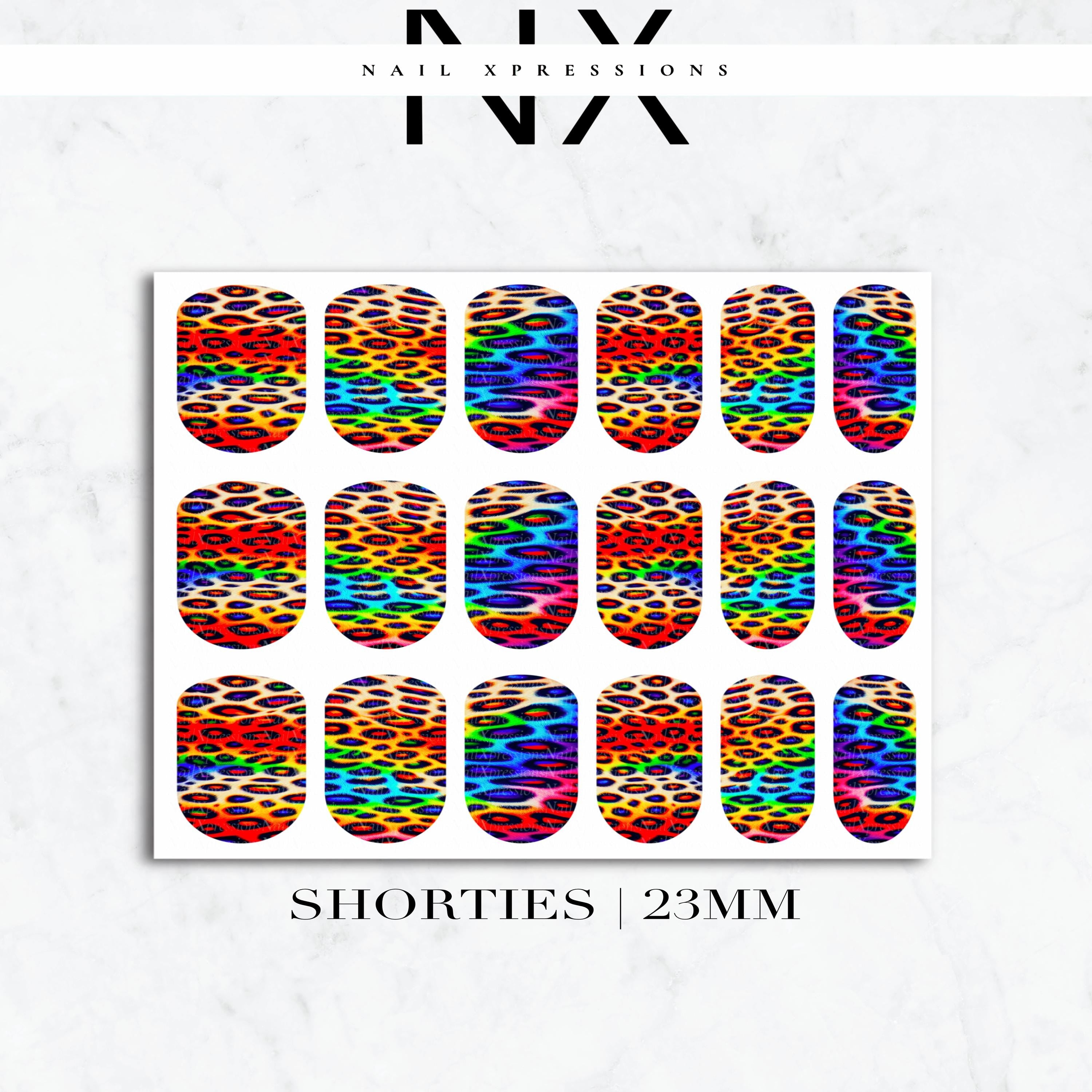 Leopard Rainbow Nail Decals | Nail Art Water Transfer | Nail Wraps