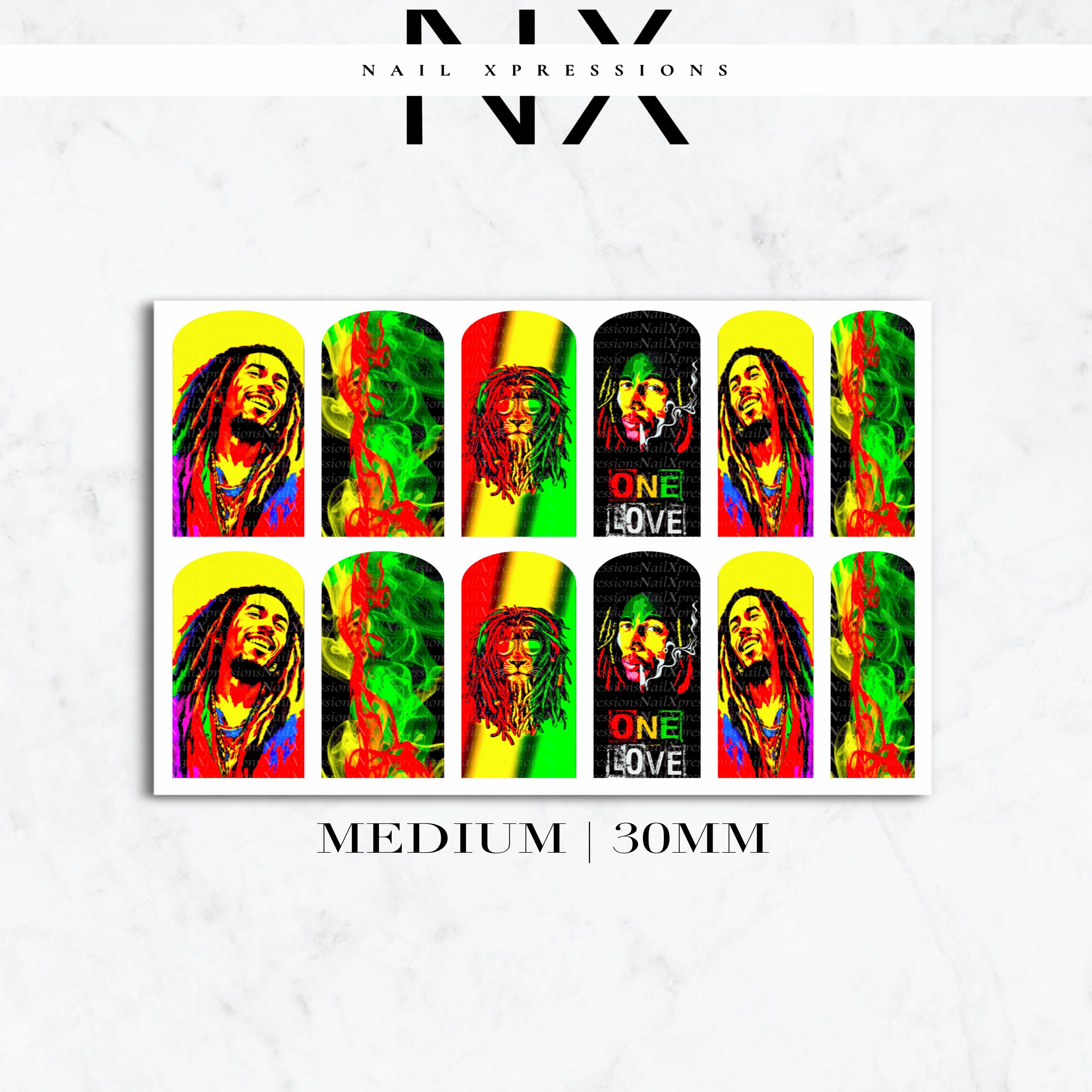 Rasta Vibe Nail Nail Decals | Nail Art Water Transfer | Nail Wraps