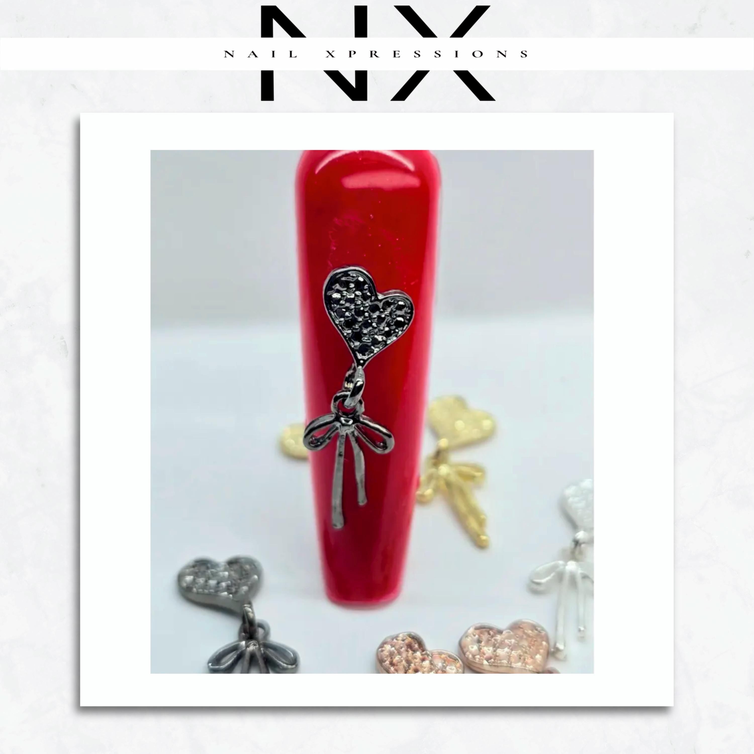 Dangle Heart Nail Charm