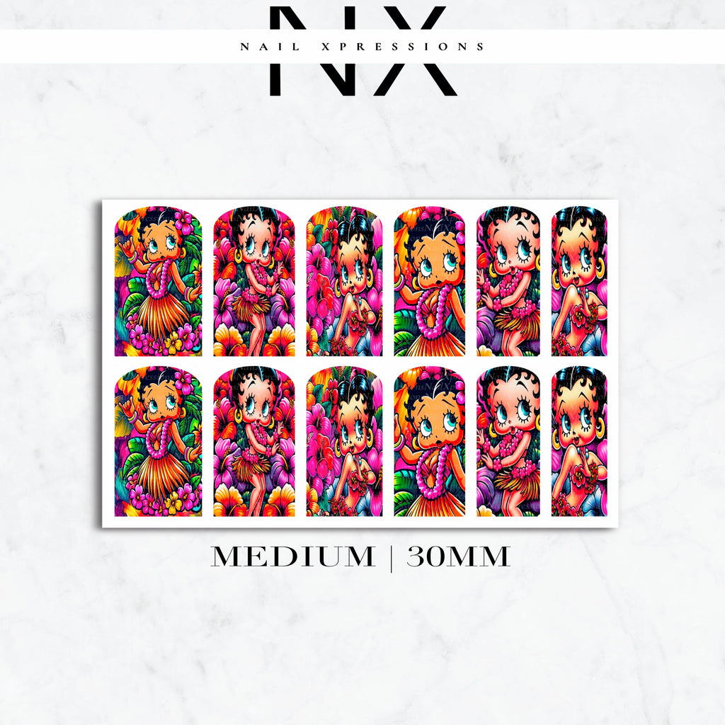 Betty Vacation Vibe Nail Decals | Nail Art Water Transfer | Nail Wraps
