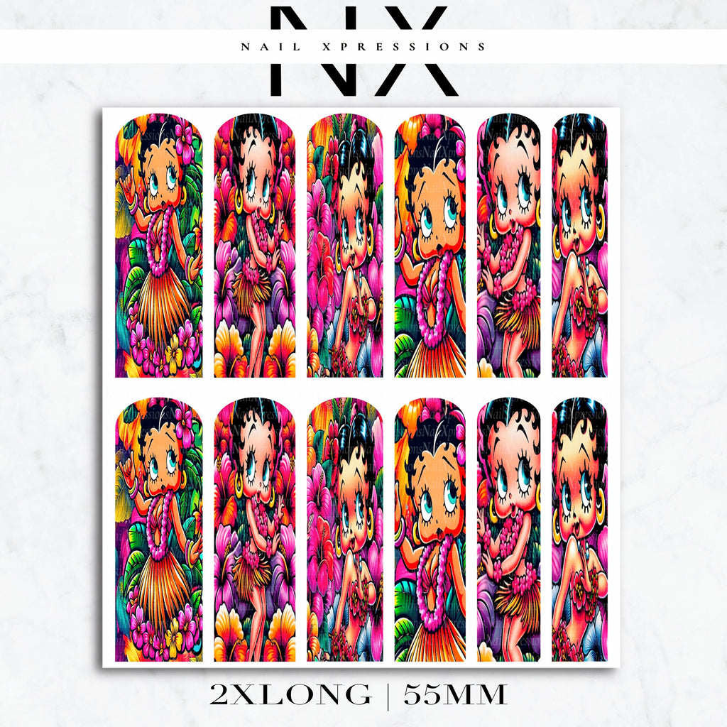 Betty Vacation Vibe Nail Decals | Nail Art Water Transfer | Nail Wraps