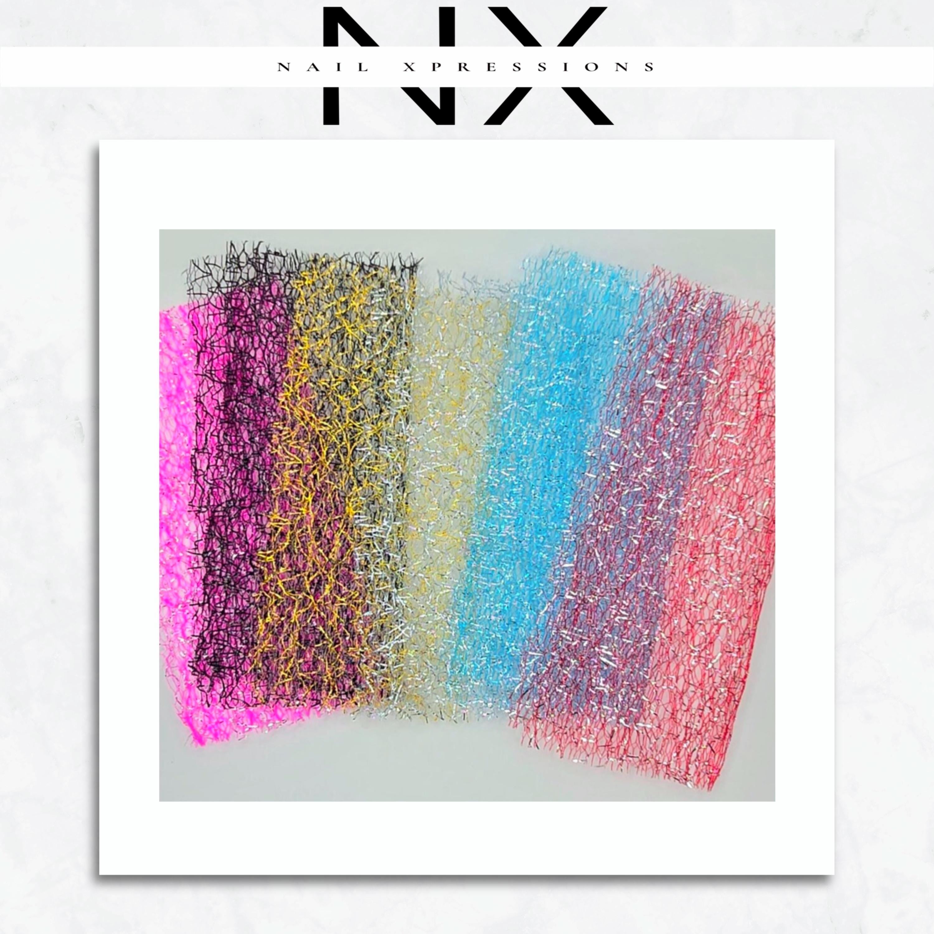Metallic Netting Fabric Nail Decoration