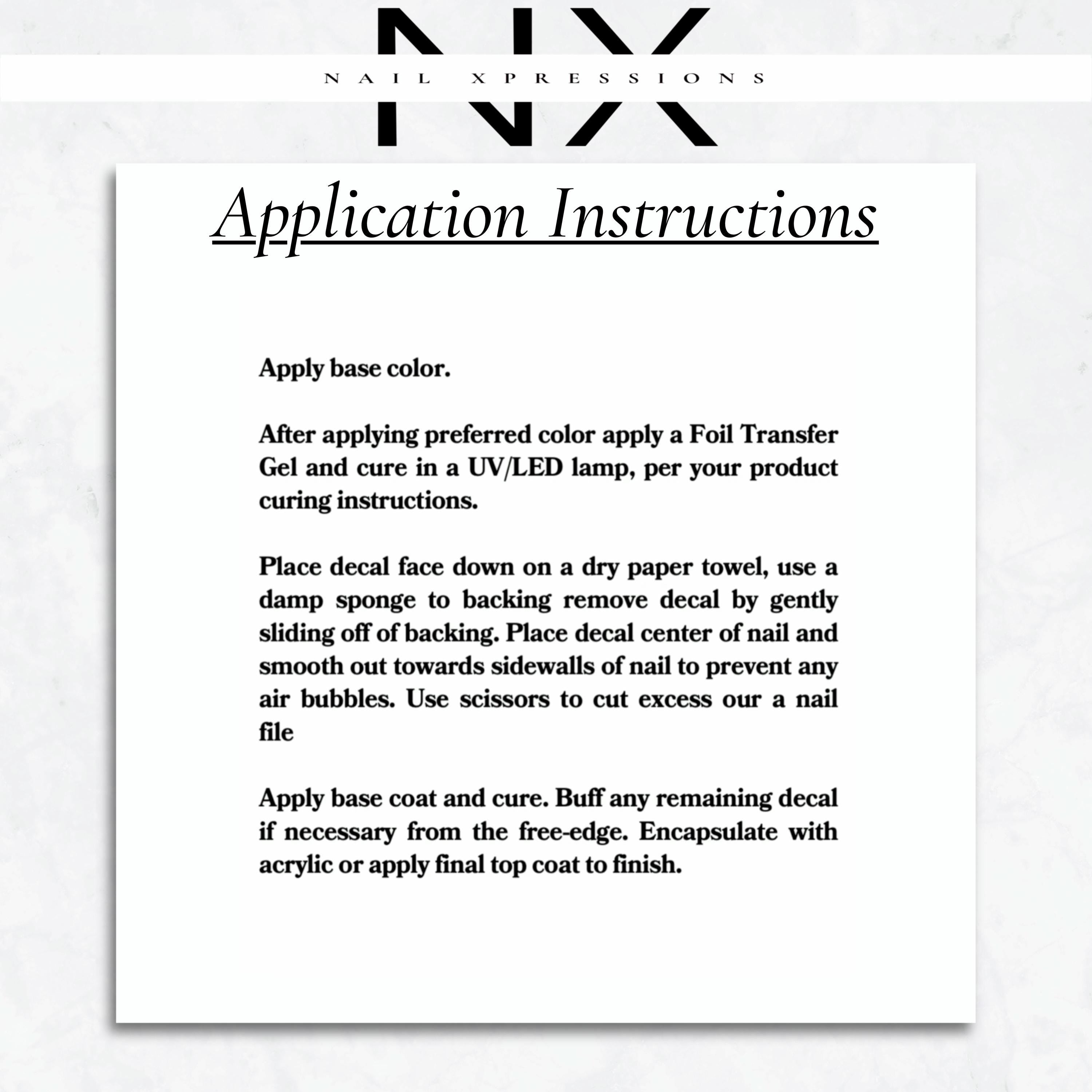 Floral Crescent Moon Foiled Water Nail Decal