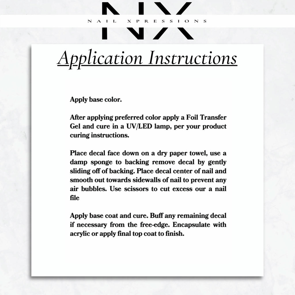 Flames Foiled Water Nail Decal