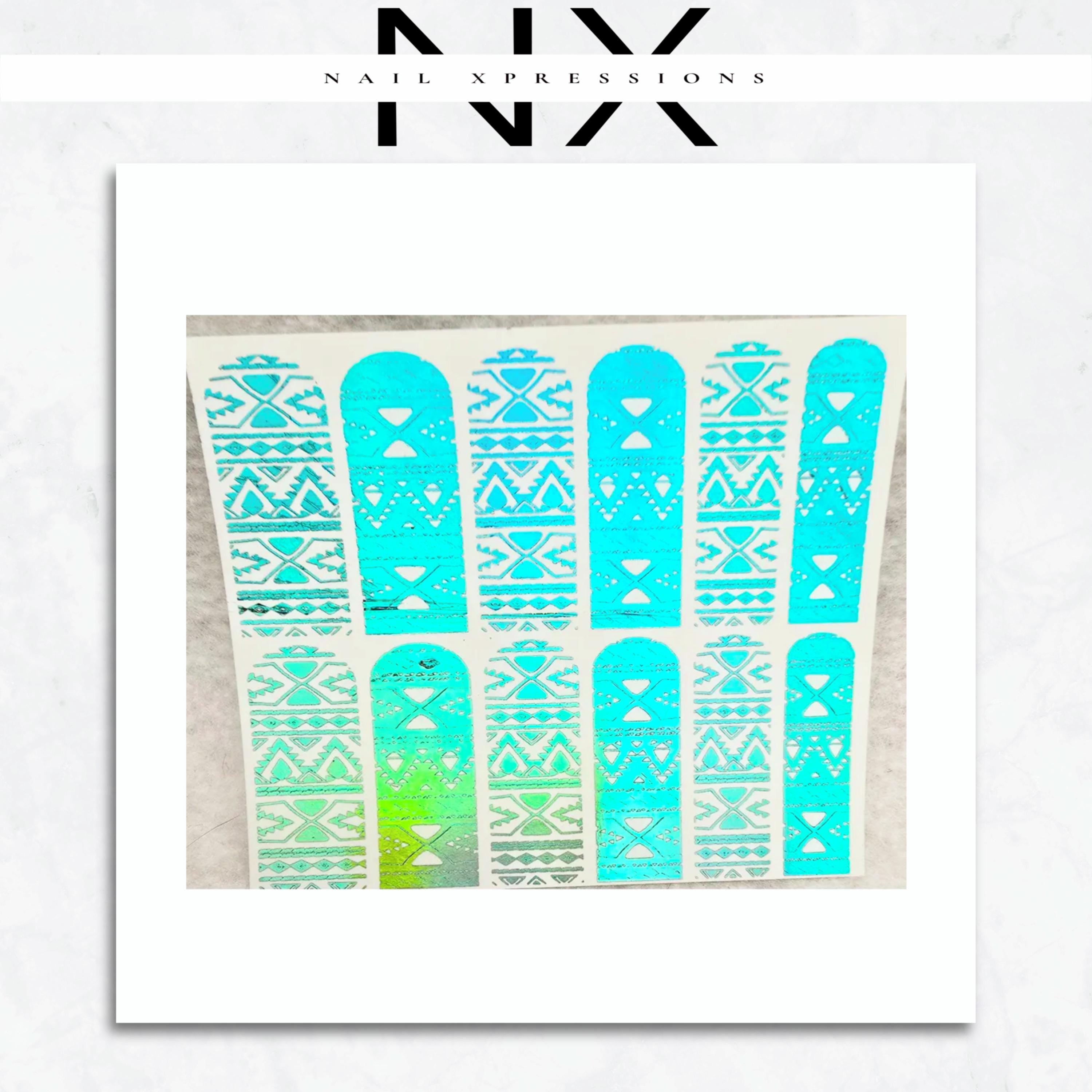 Aztec Foiled Nail Decals | Nail Art Water Transfer | Nail Wraps
