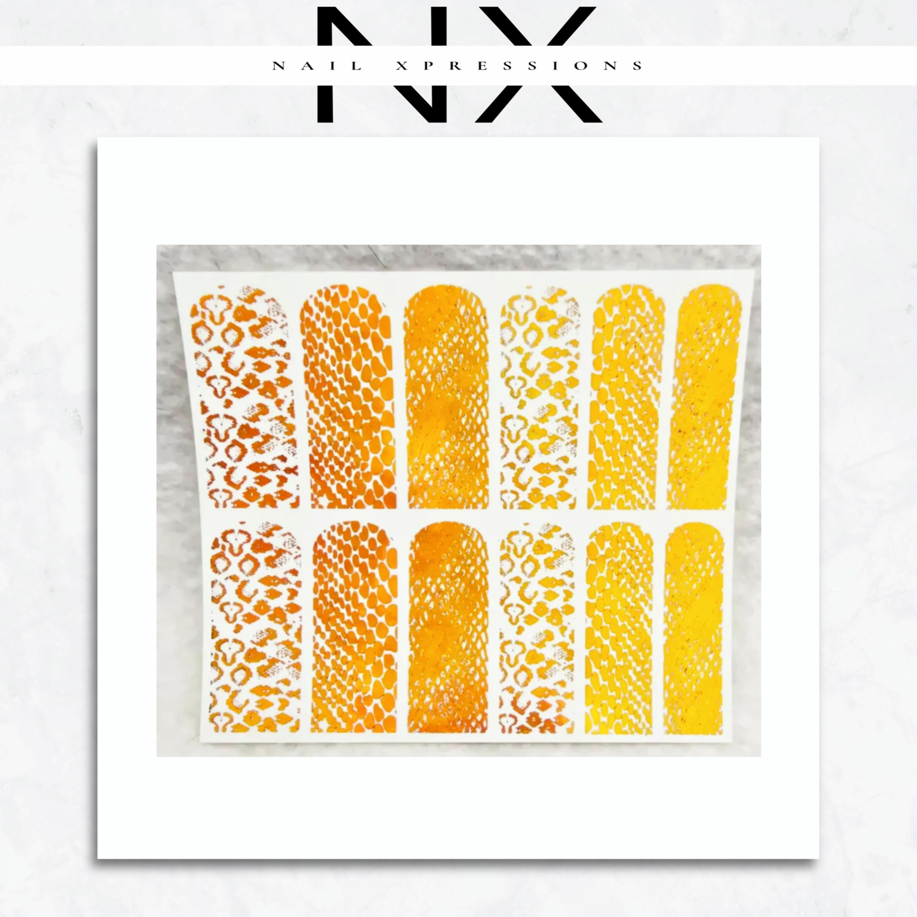 Snake Pattern Foiled Nail Decals | Nail Art Water Transfer | Nail Wraps