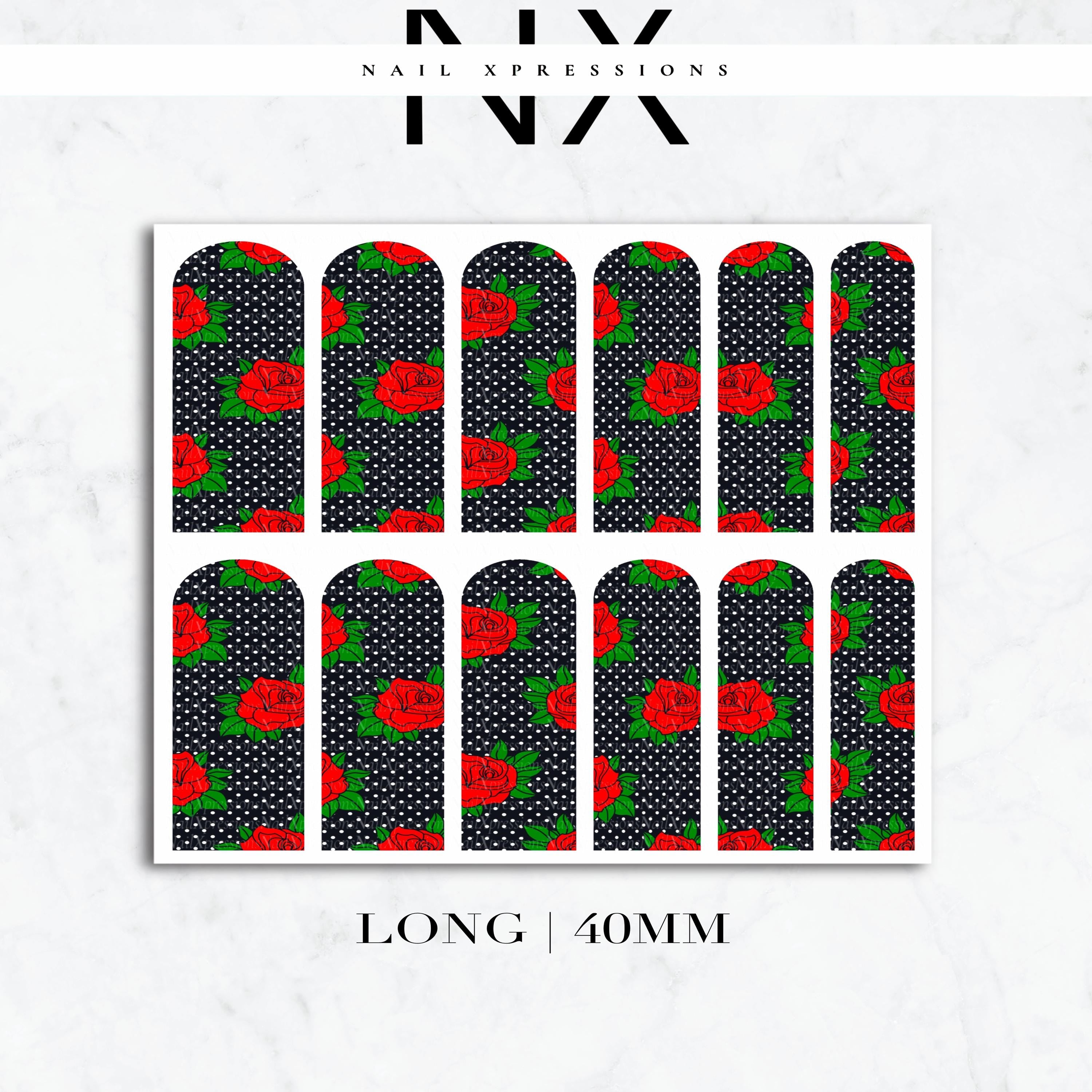 Rockabilly Pattern Nail Decals | Nail Art Water Transfer | Nail Wraps