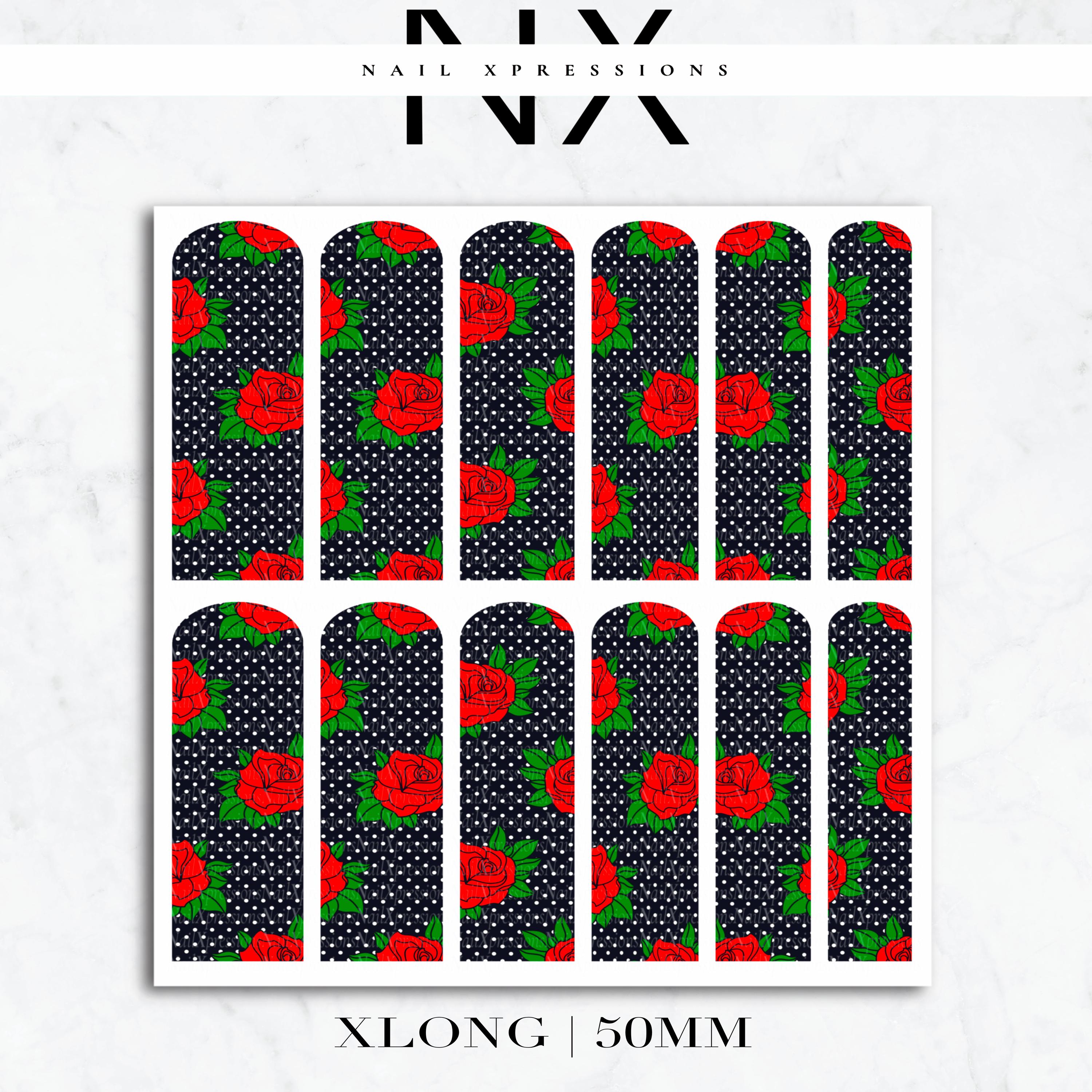 Rockabilly Pattern Nail Decals | Nail Art Water Transfer | Nail Wraps