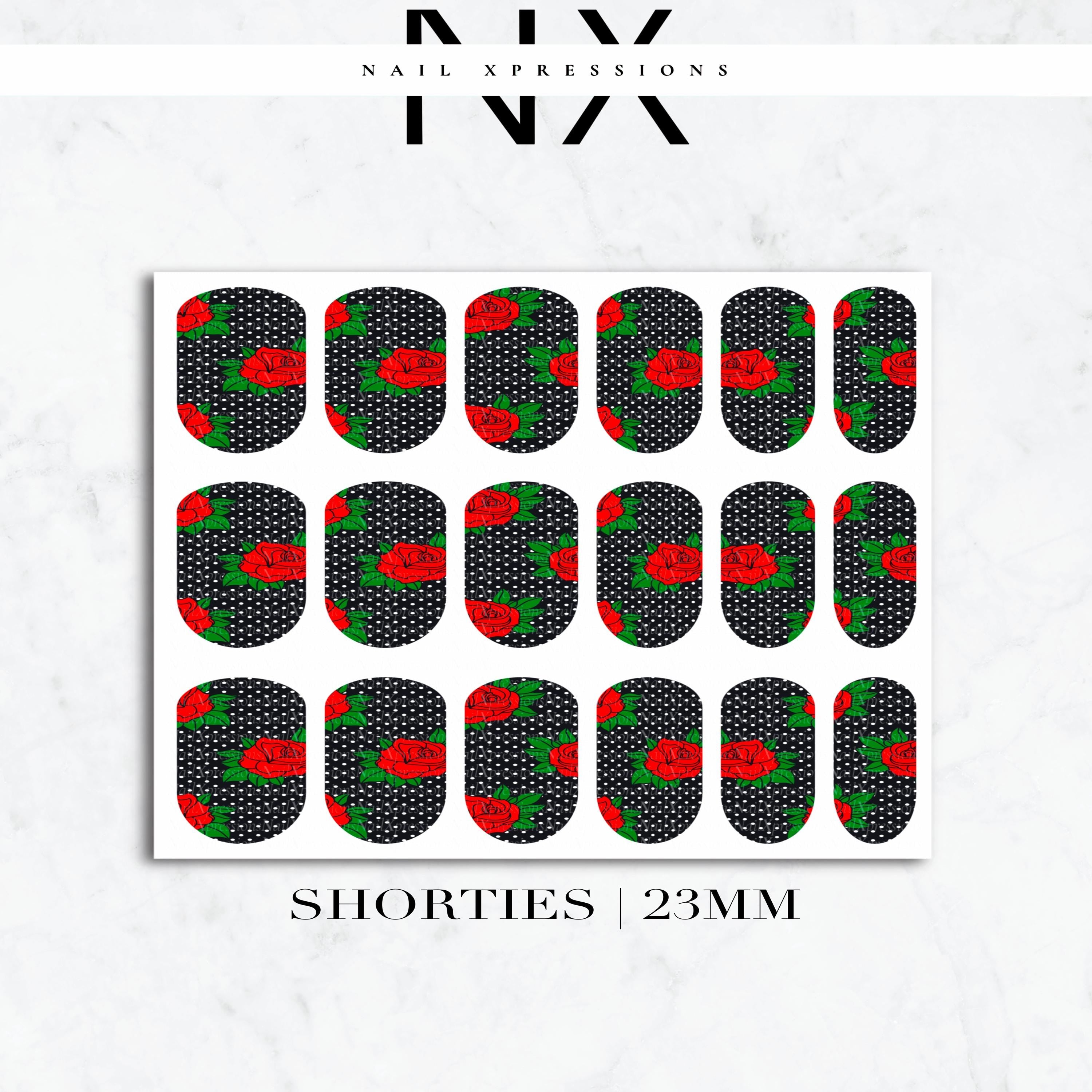 Rockabilly Pattern Nail Decals | Nail Art Water Transfer | Nail Wraps