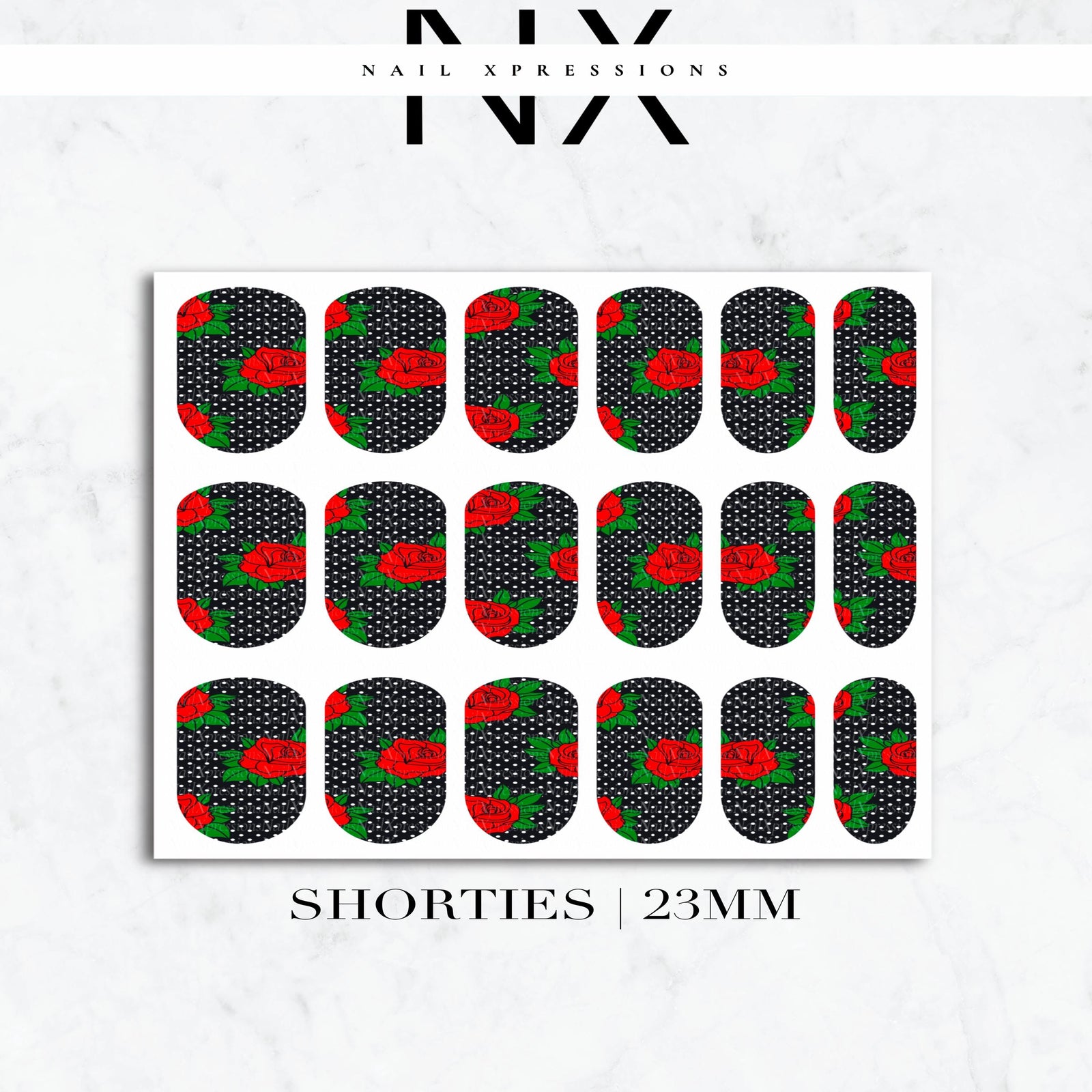 Rockabilly Pattern Nail Decals | Nail Art Water Transfer | Nail Wraps