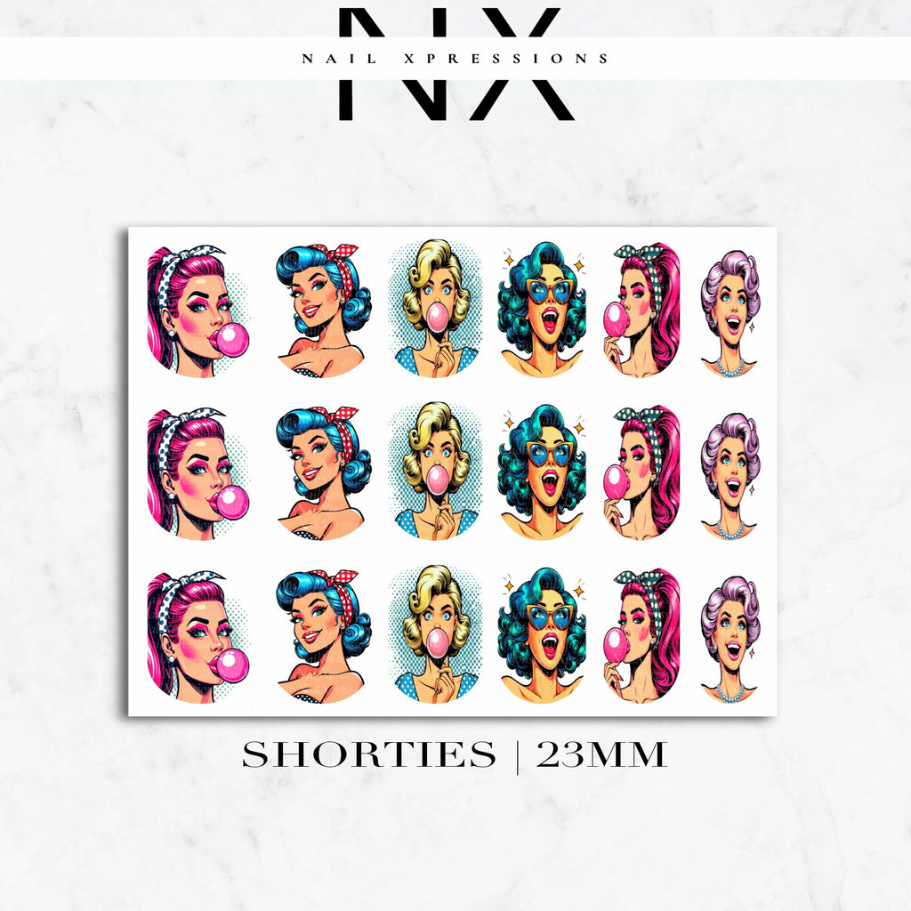 Popart Girls Nail Decals | Nail Art Water Transfer | Nail Wraps