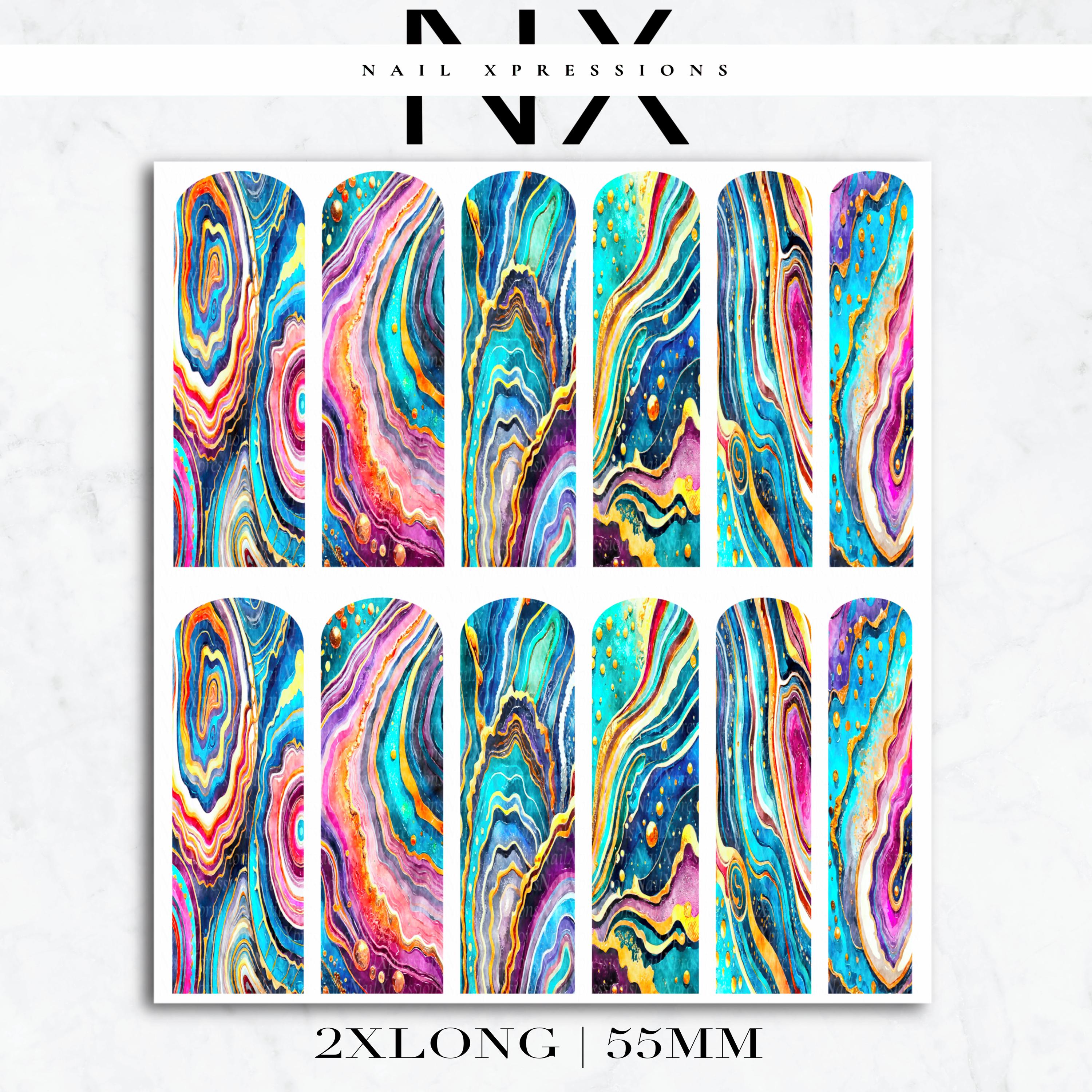 Abstract Geode Crystal Nail Decals | Nail Art Water Transfer | Nail Wraps