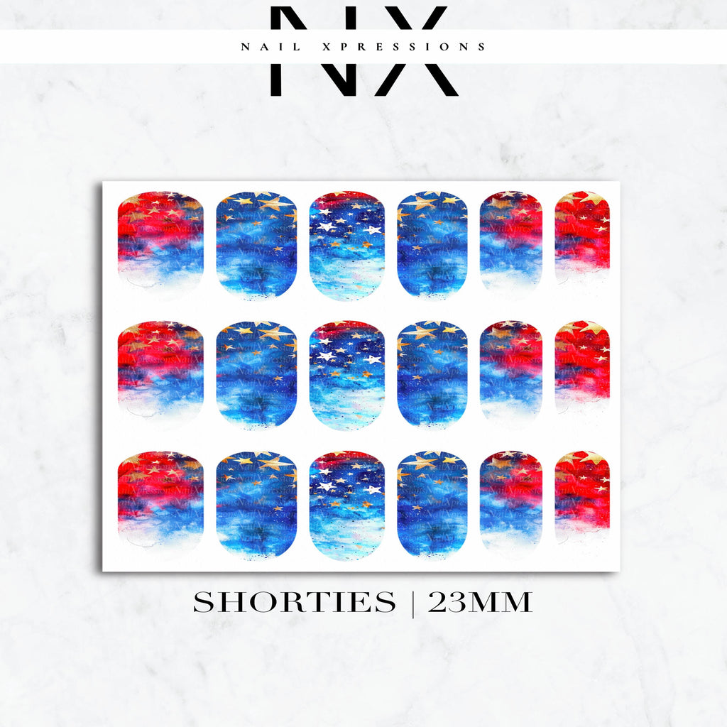 U.S.A. Watercolor Nail Decals | Nail Art Water Transfer | Nail Wraps