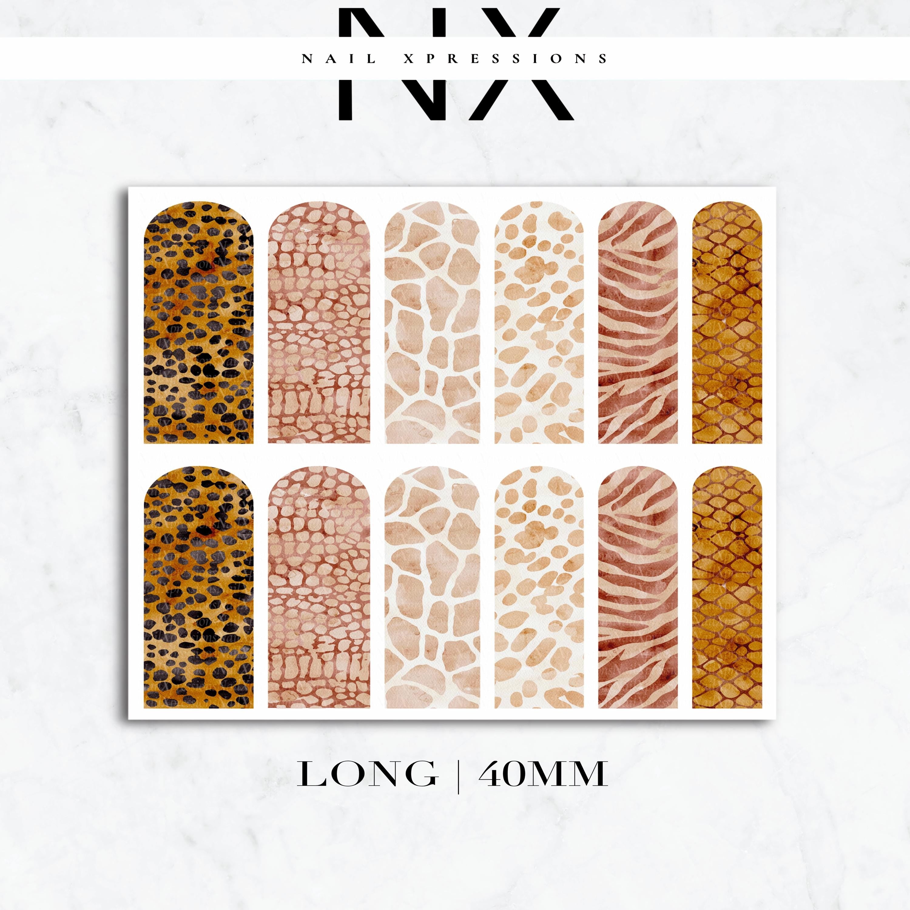 Safari Animal Print Nail Decals | Nail Art Water Transfer | Nail Wraps
