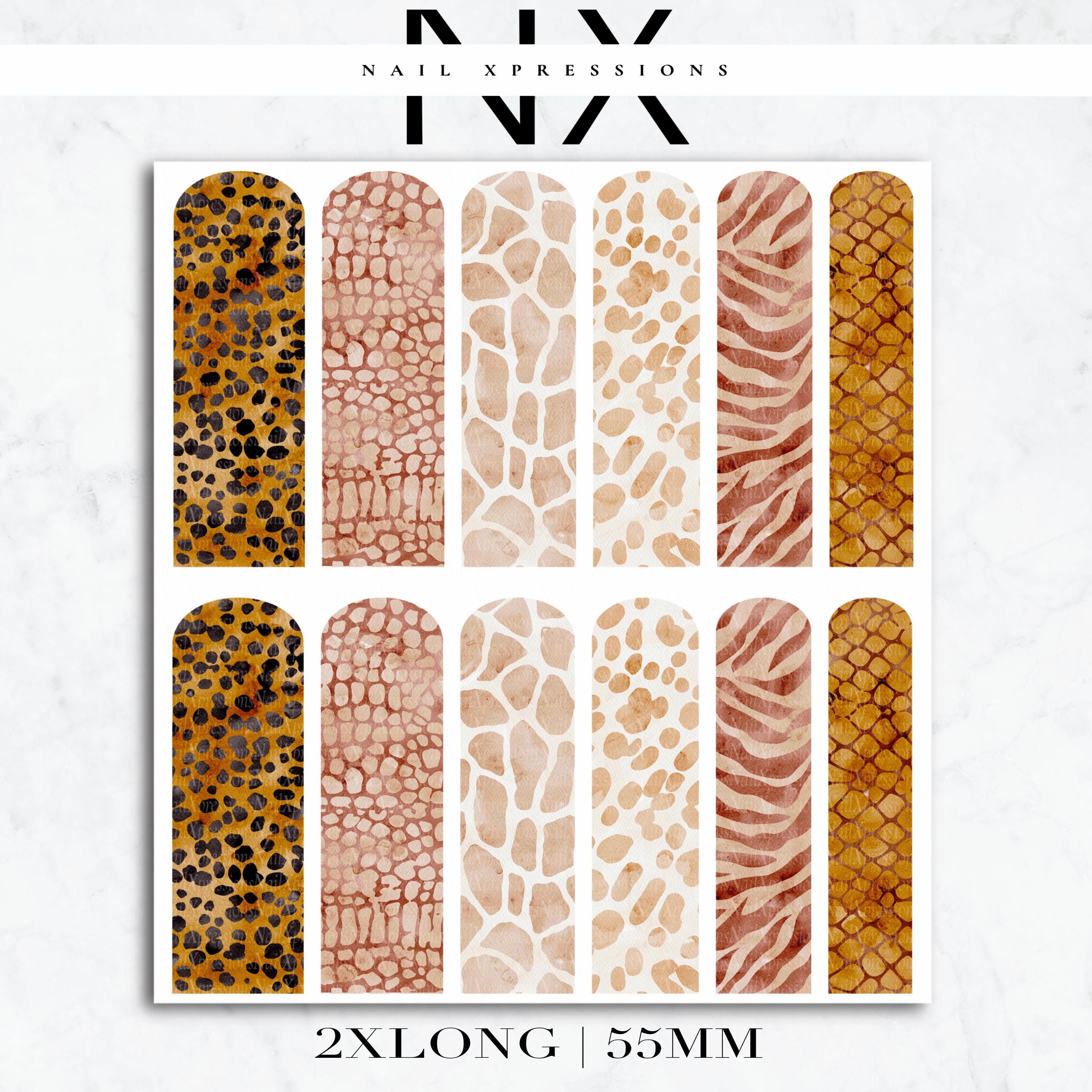 Safari Animal Print Nail Decals | Nail Art Water Transfer | Nail Wraps