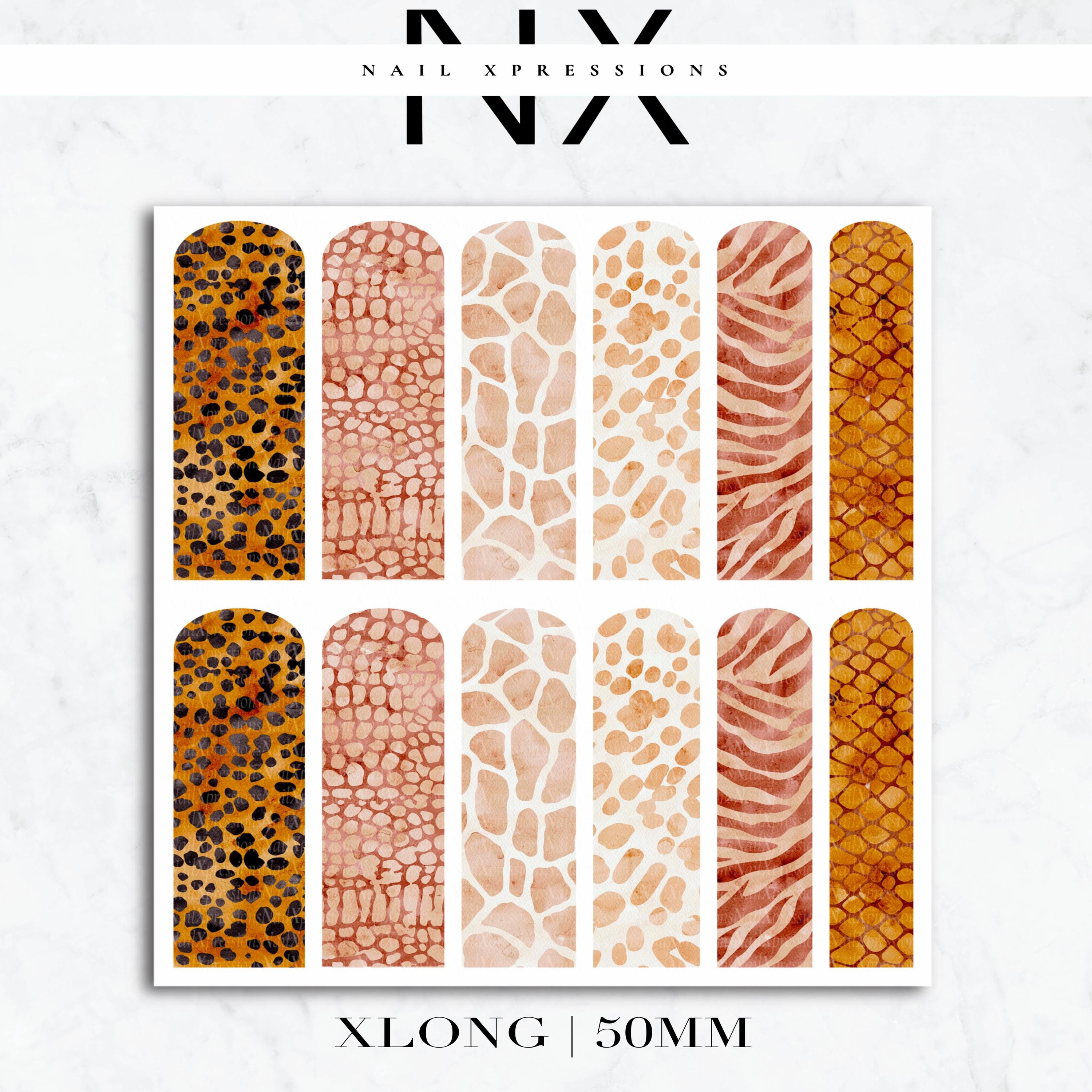 Safari Animal Print Nail Decals | Nail Art Water Transfer | Nail Wraps