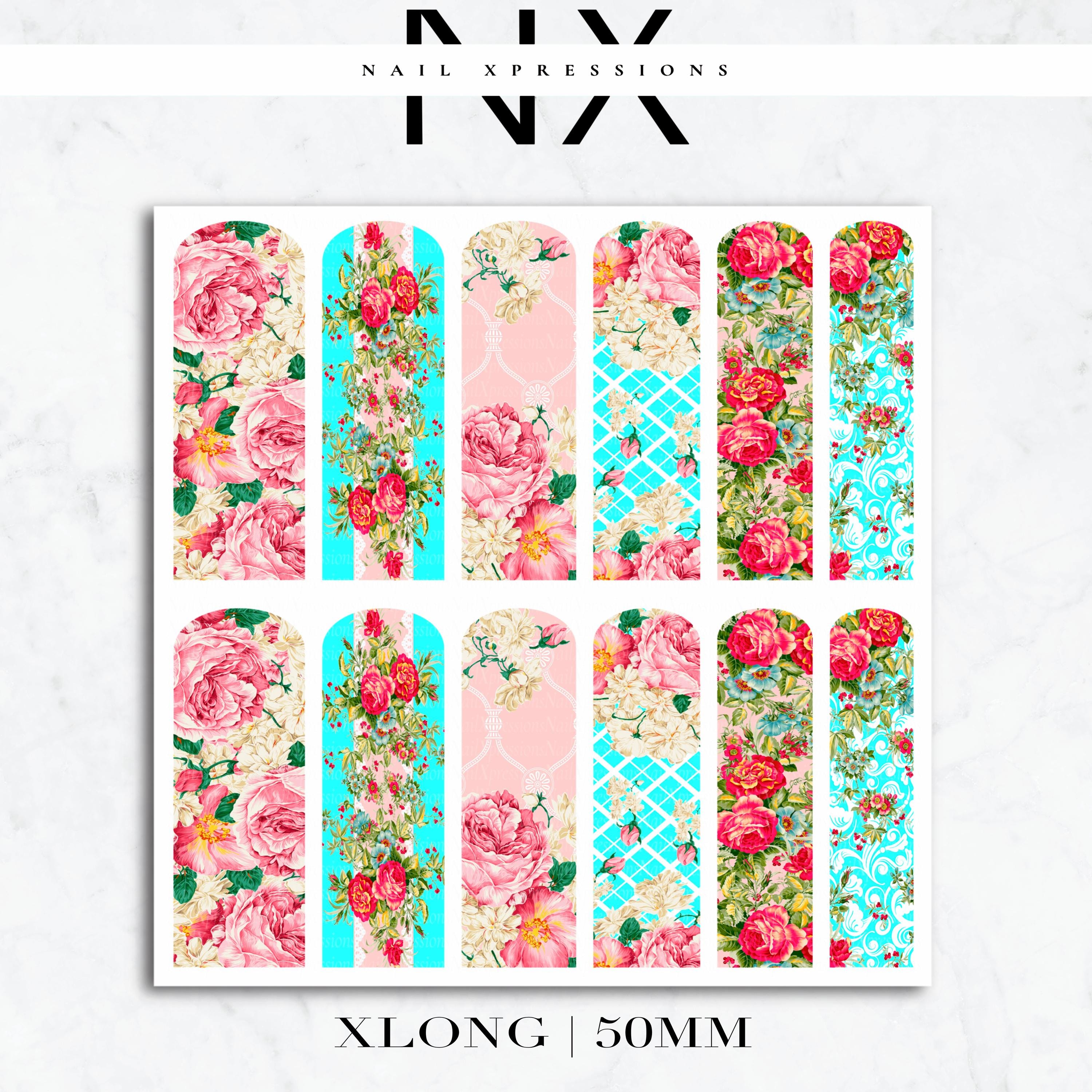 Floral Vintage Nail Decals | Nail Art Water Transfer | Nail Wraps