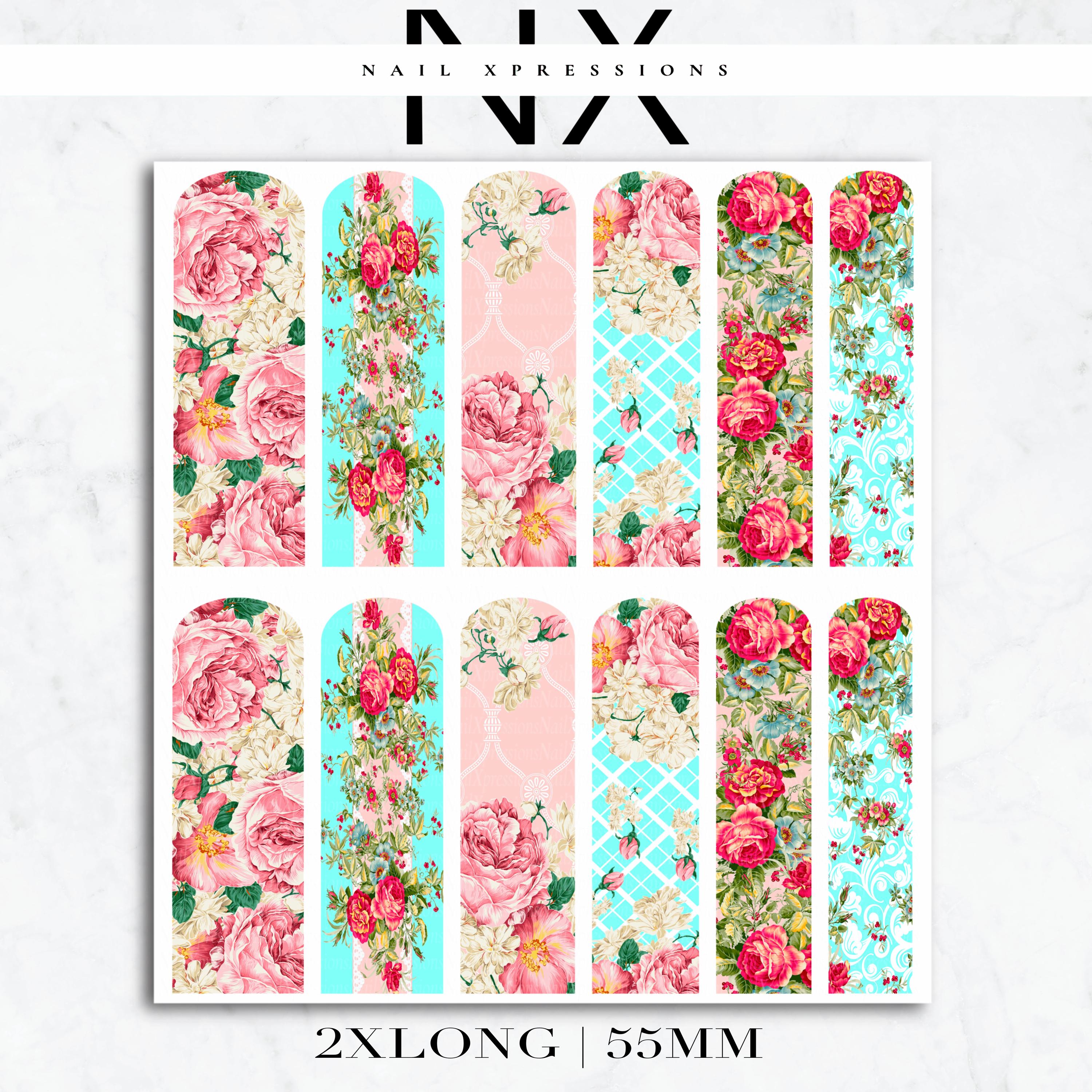 Floral Vintage Nail Decals | Nail Art Water Transfer | Nail Wraps