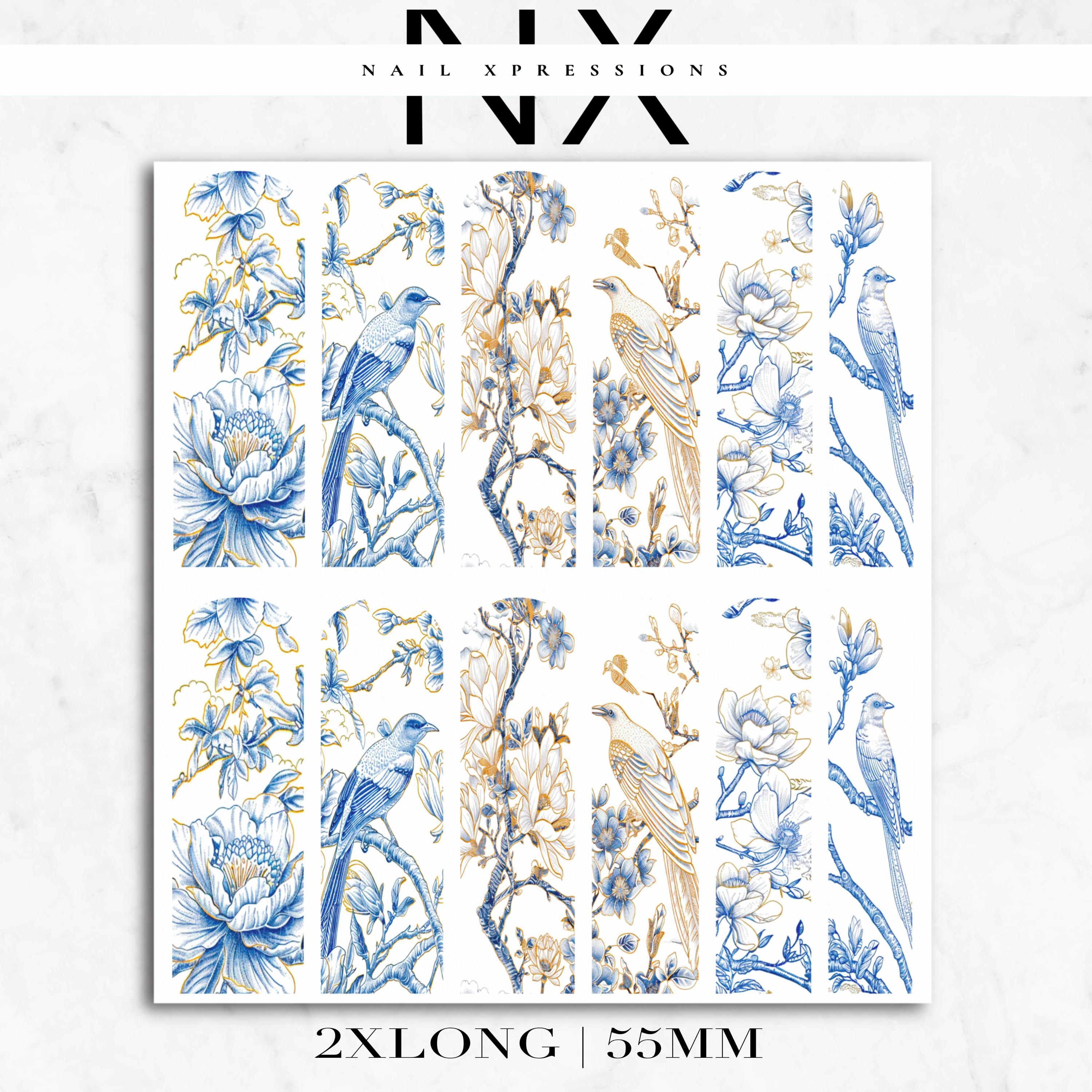 Chinoiserie Bird Nail Decals | Nail Art Water Transfer | Nail Wraps