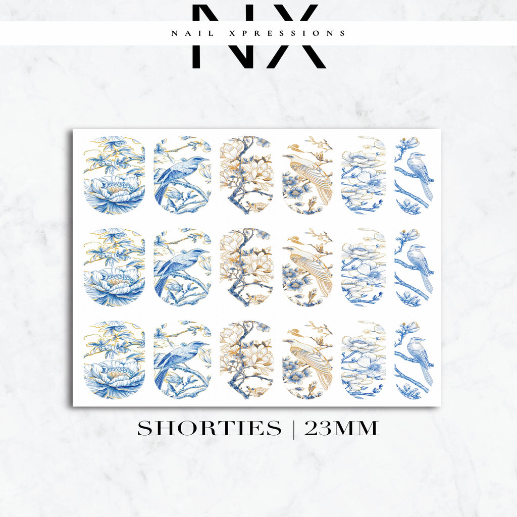 Chinoiserie Bird Nail Decals | Nail Art Water Transfer | Nail Wraps