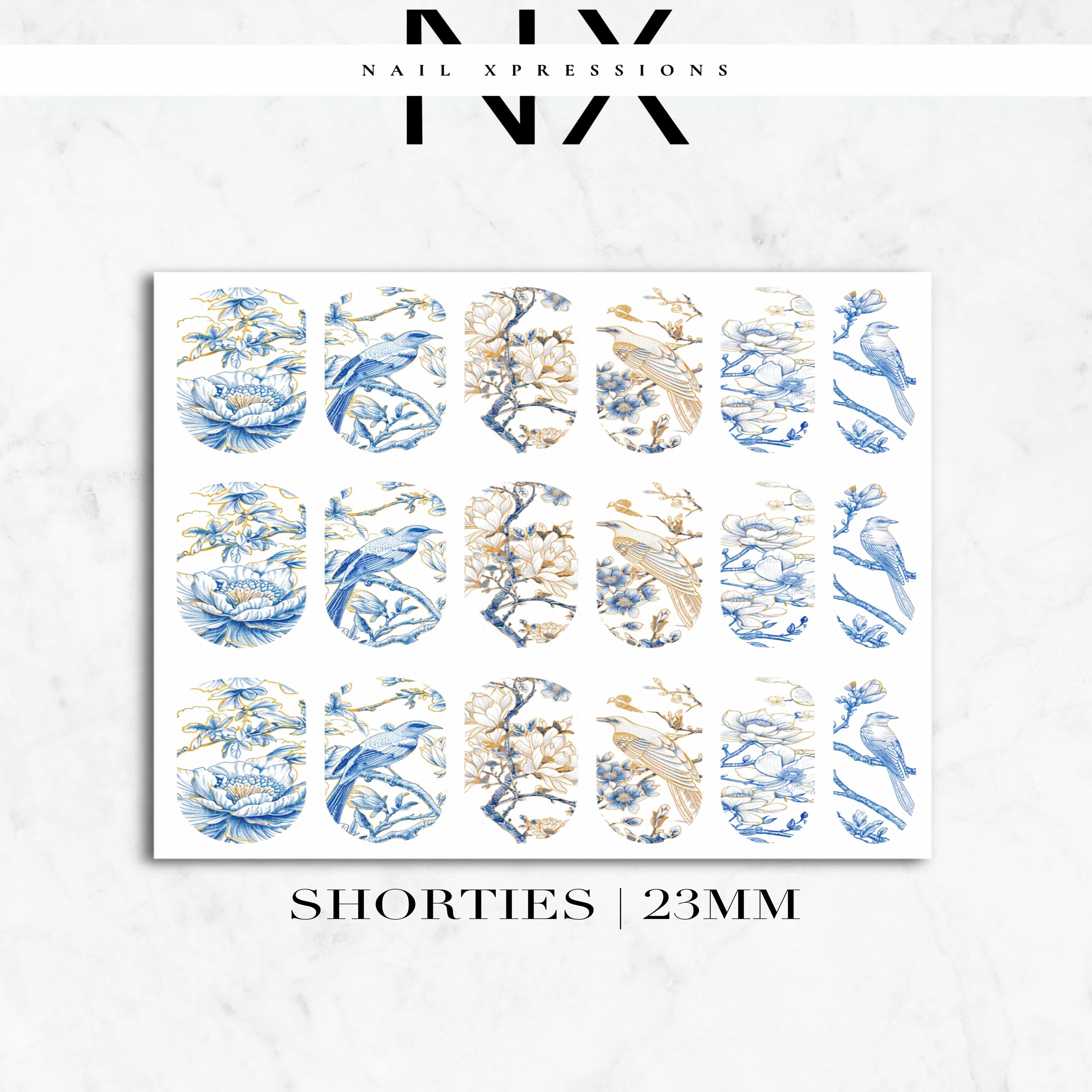 Chinoiserie Bird Nail Decals | Nail Art Water Transfer | Nail Wraps