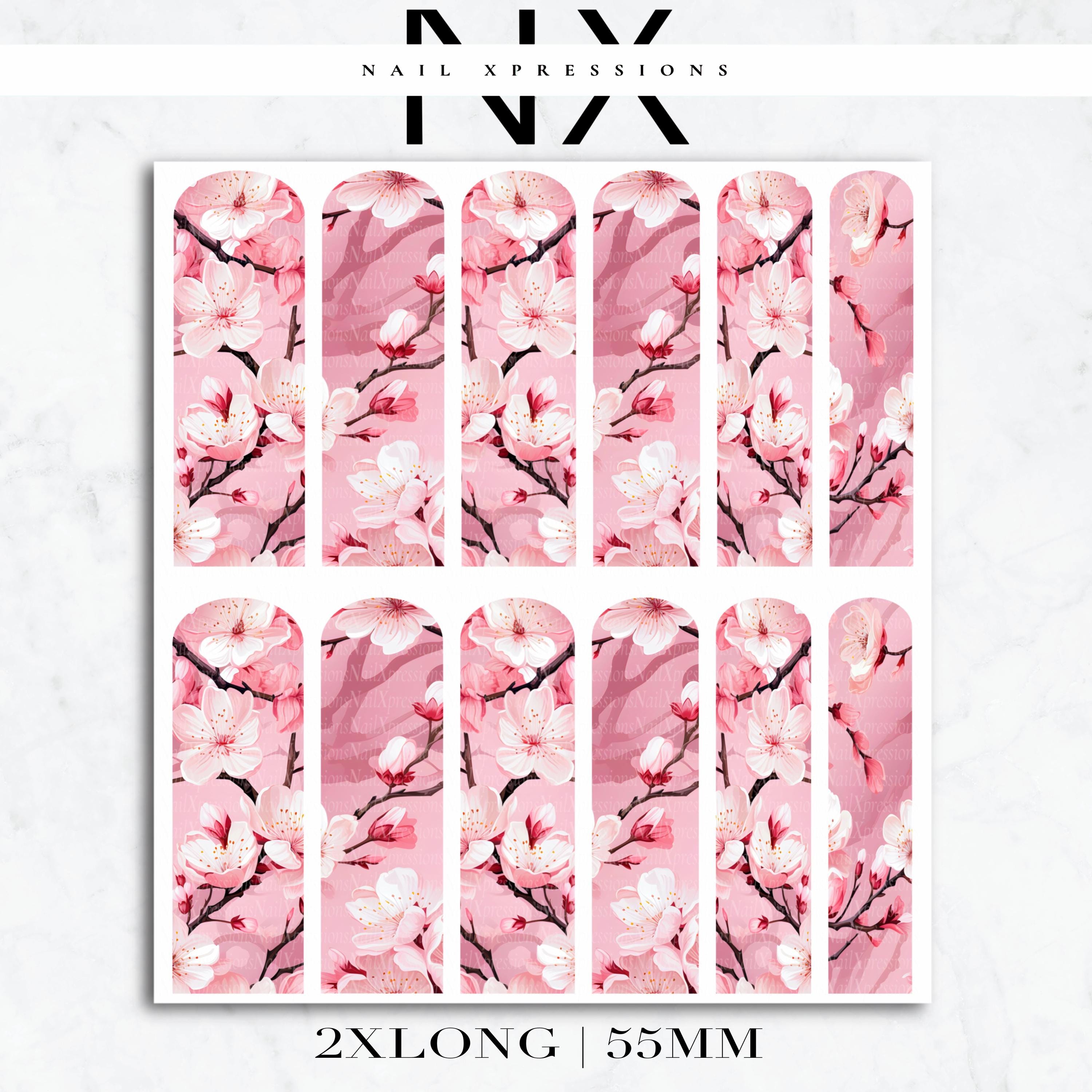 Cherry blossom Nail Decals | Nail Art Water Transfer | Nail Wraps