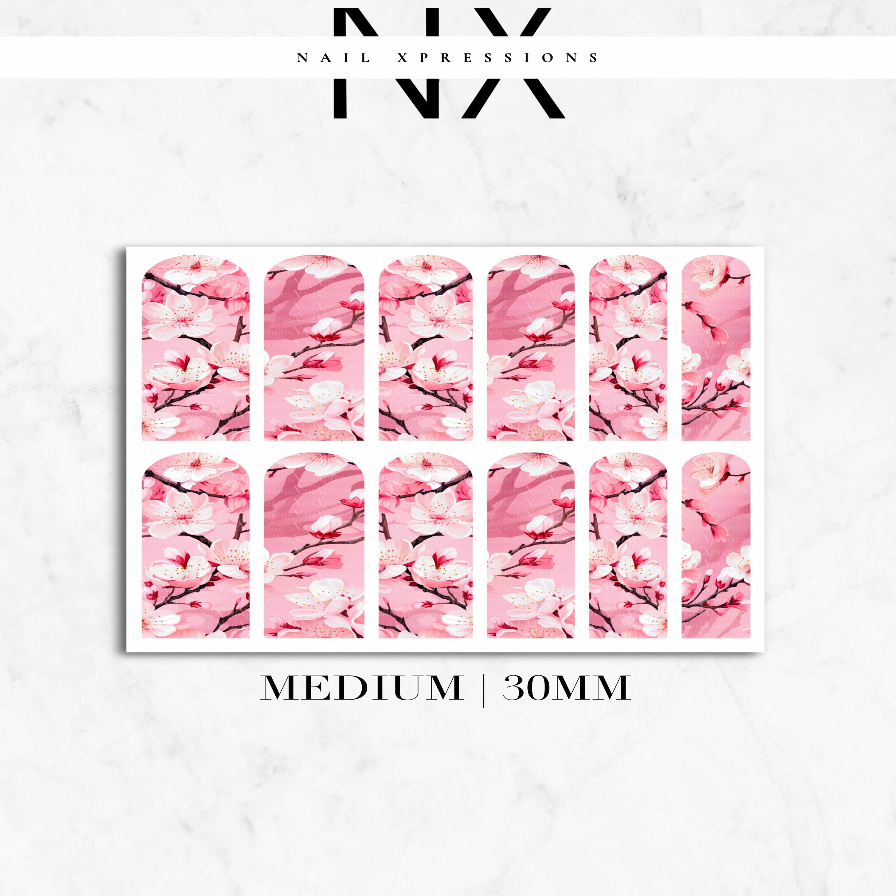 Cherry blossom Nail Decals | Nail Art Water Transfer | Nail Wraps