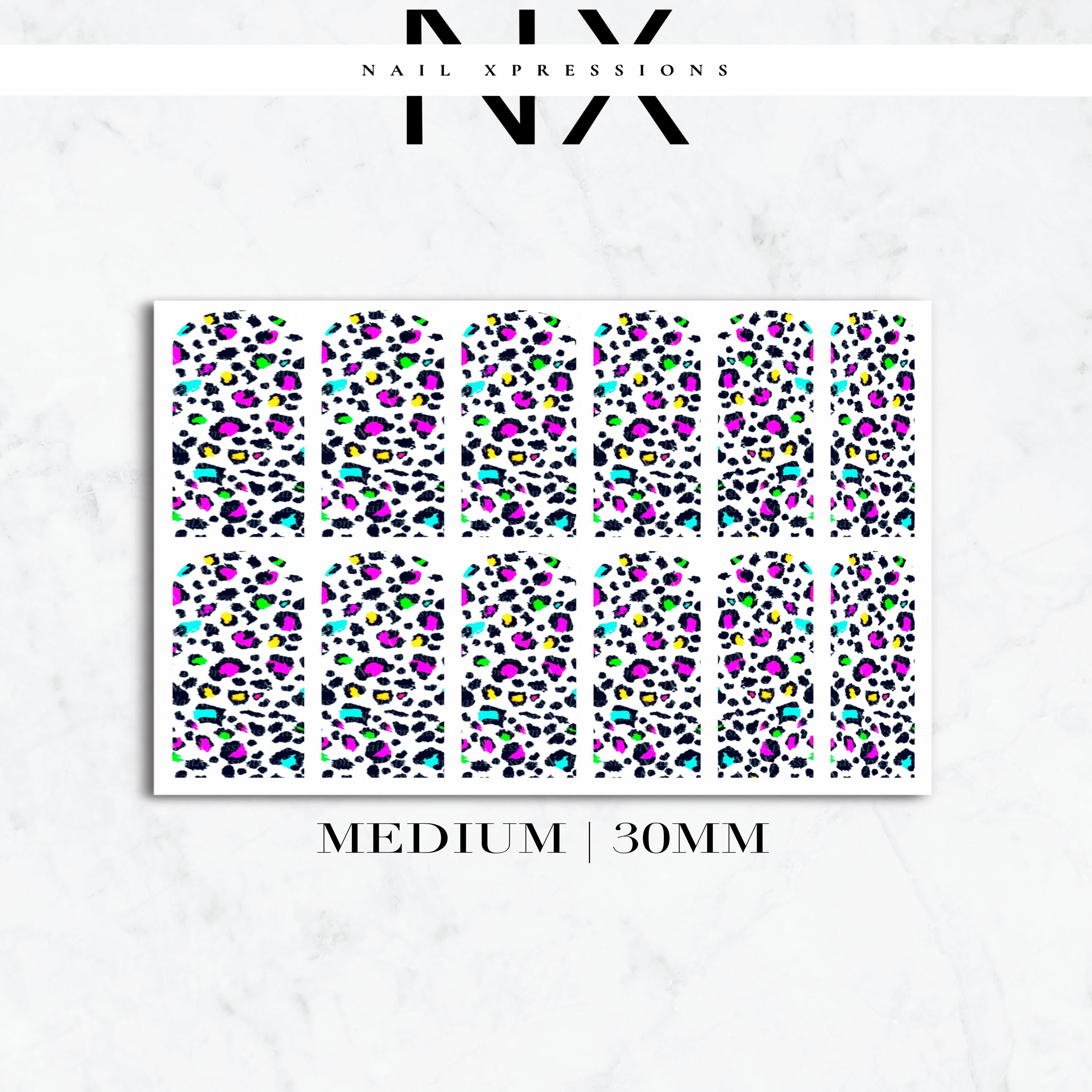 Colorful Leopard Nail Decals | Nail Art Water Transfer | Nail Wraps