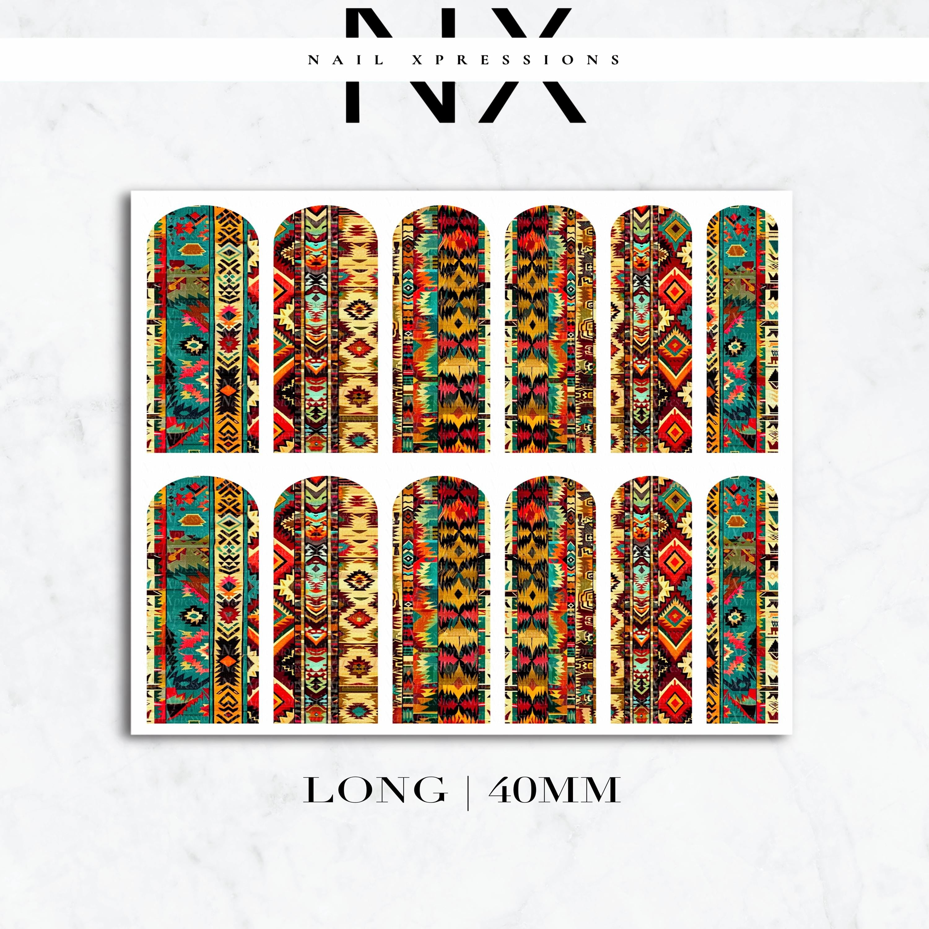 Aztec Pattern Nail Decals | Nail Art Water Transfer | Nail Wraps