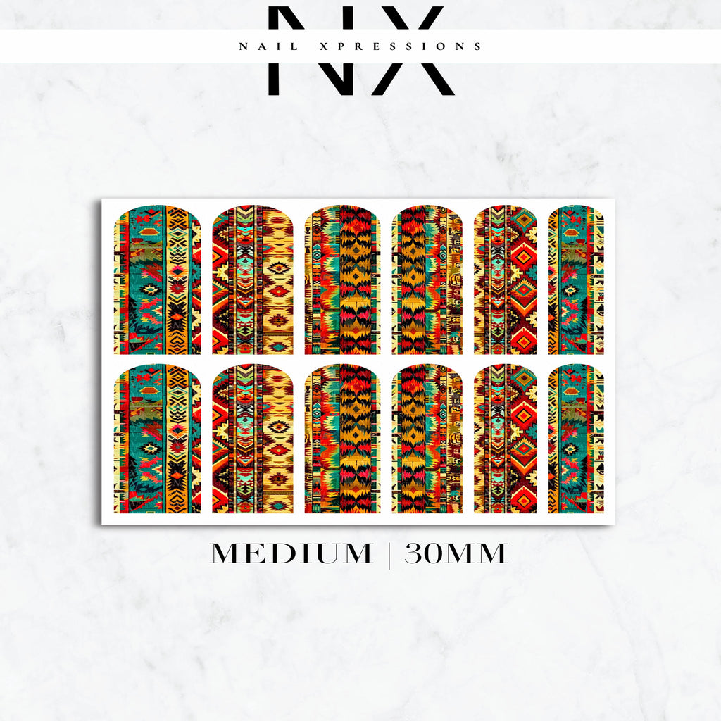 Aztec Pattern Nail Decals | Nail Art Water Transfer | Nail Wraps
