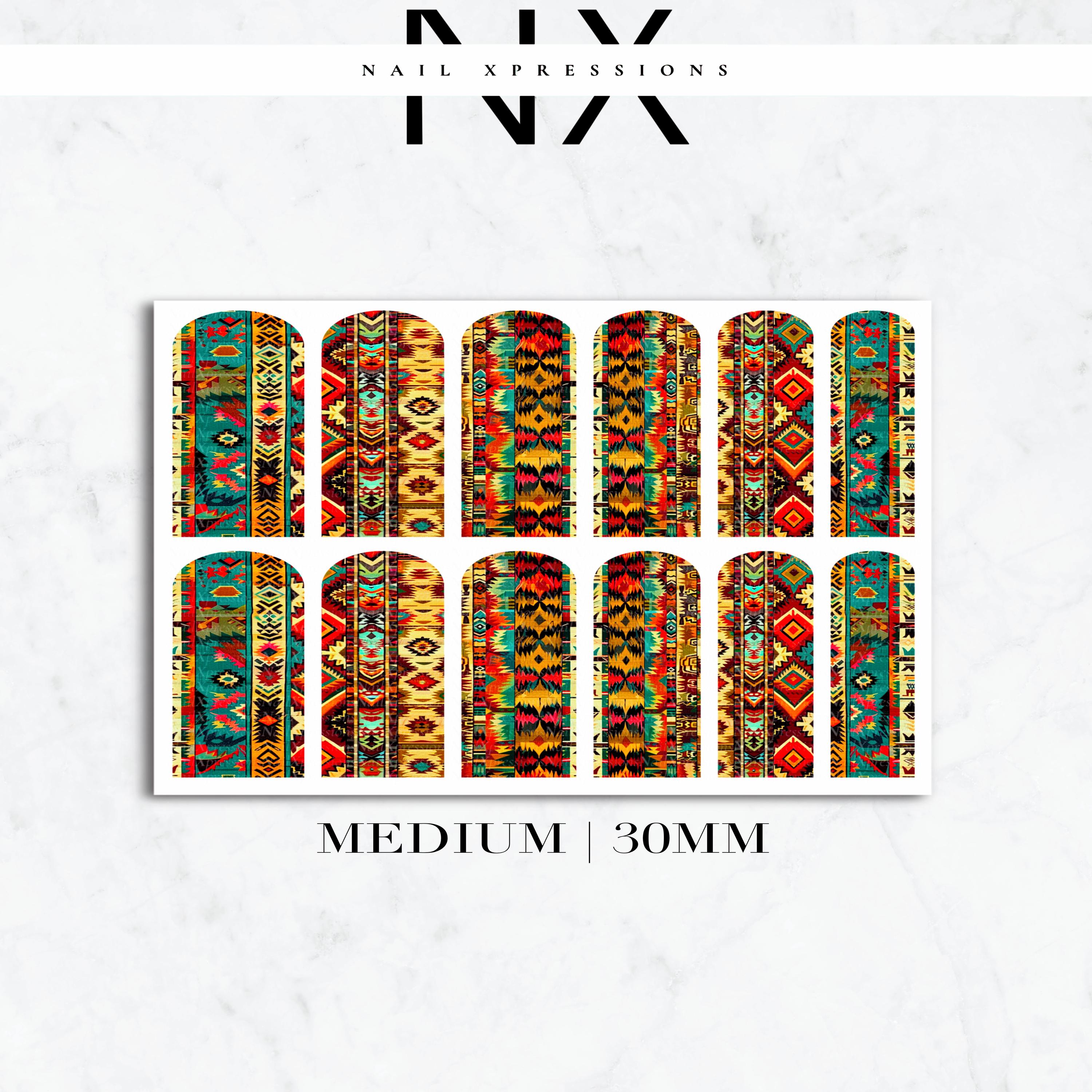 Aztec Pattern Nail Decals | Nail Art Water Transfer | Nail Wraps